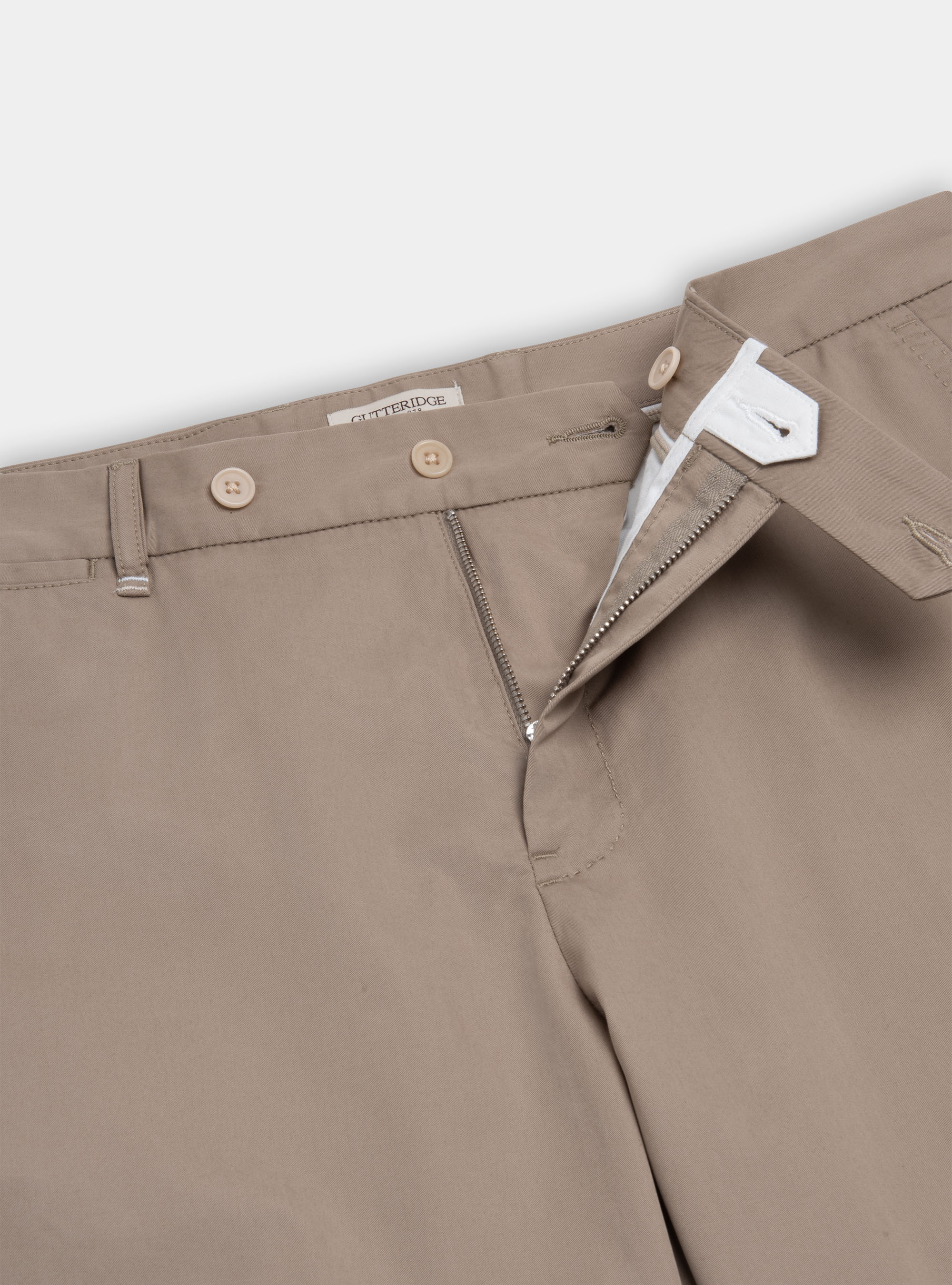 Bermuda in twill di cotone leggero, FANGO