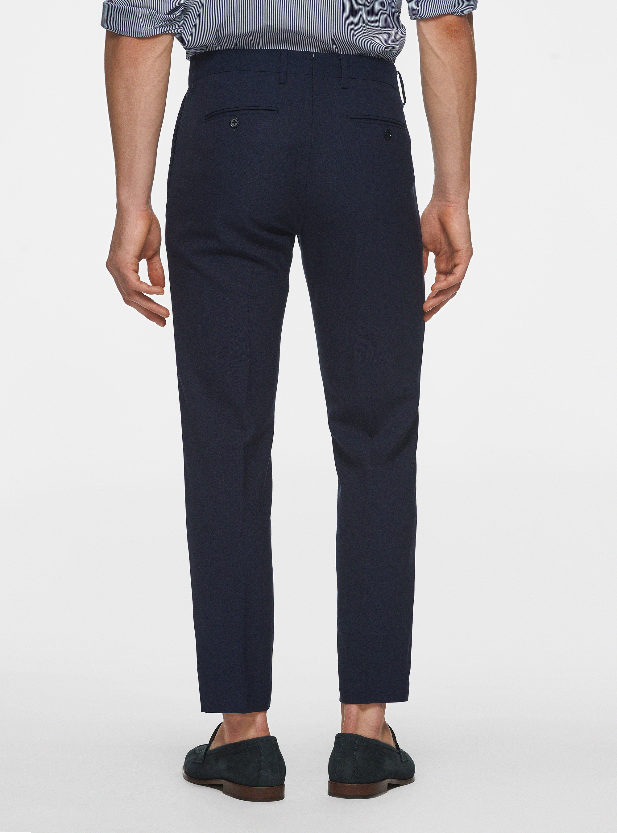 Pantaloni travel in pura lana Cerruti, BLU NAVY