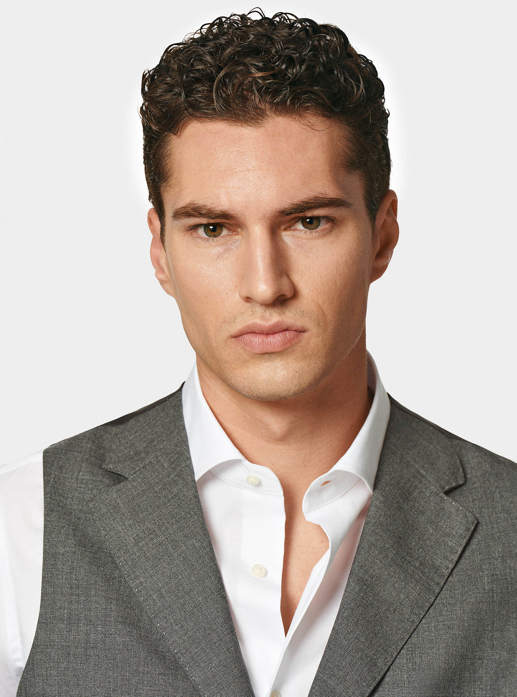 Gilet monopetto in pura lana Vitale barberis Canonico, ASFALTO 0112C