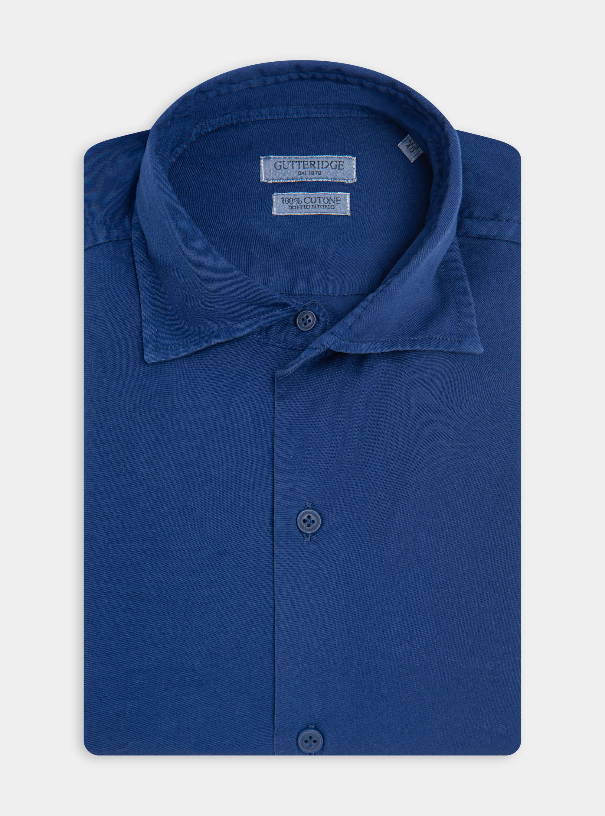 Camicia in cotone tinto in capo, BLU ROYAL