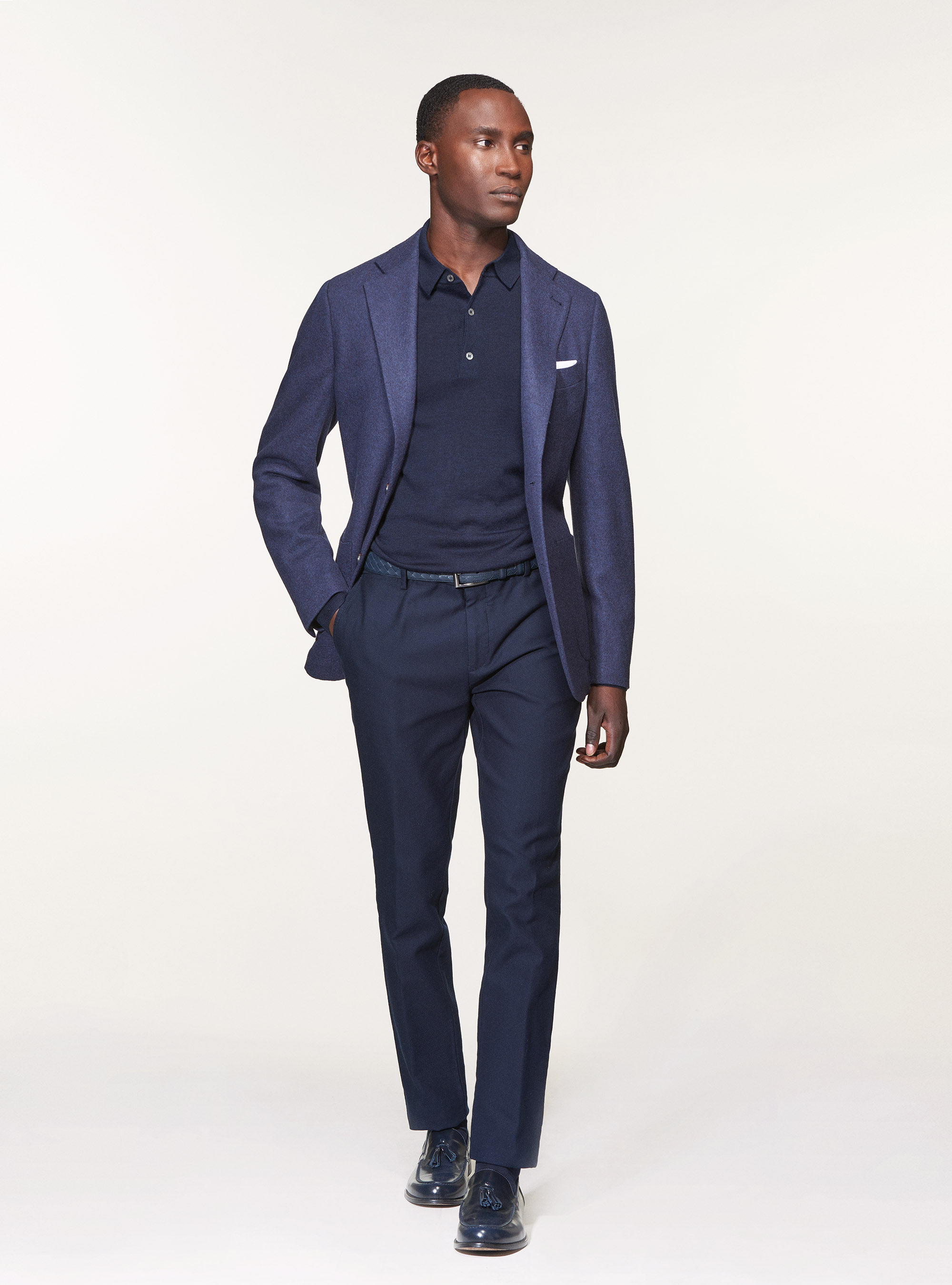 Giacca in jersey di lana, BLU NAVY