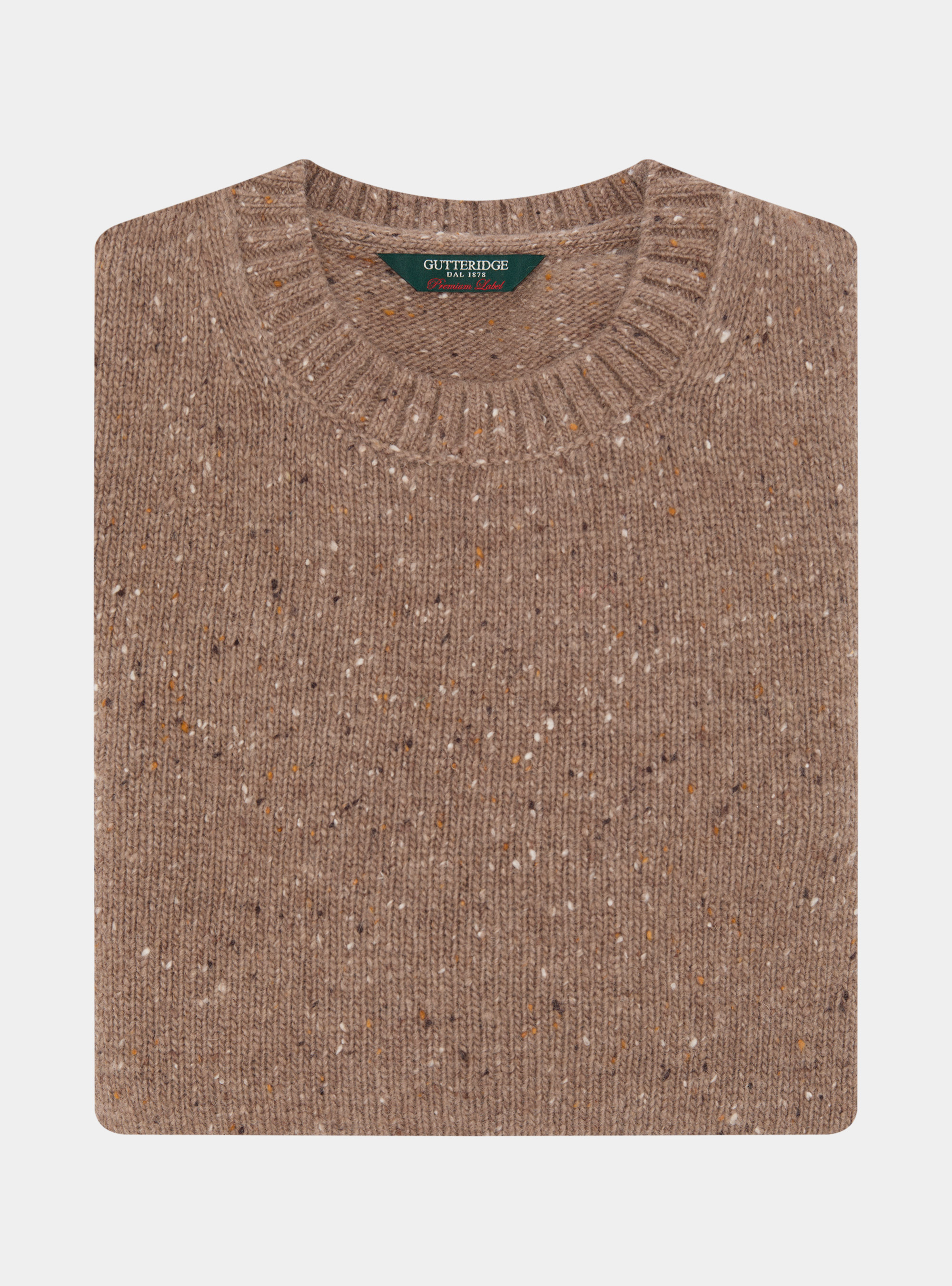 Crew-neck sweater in wool blend, MUD