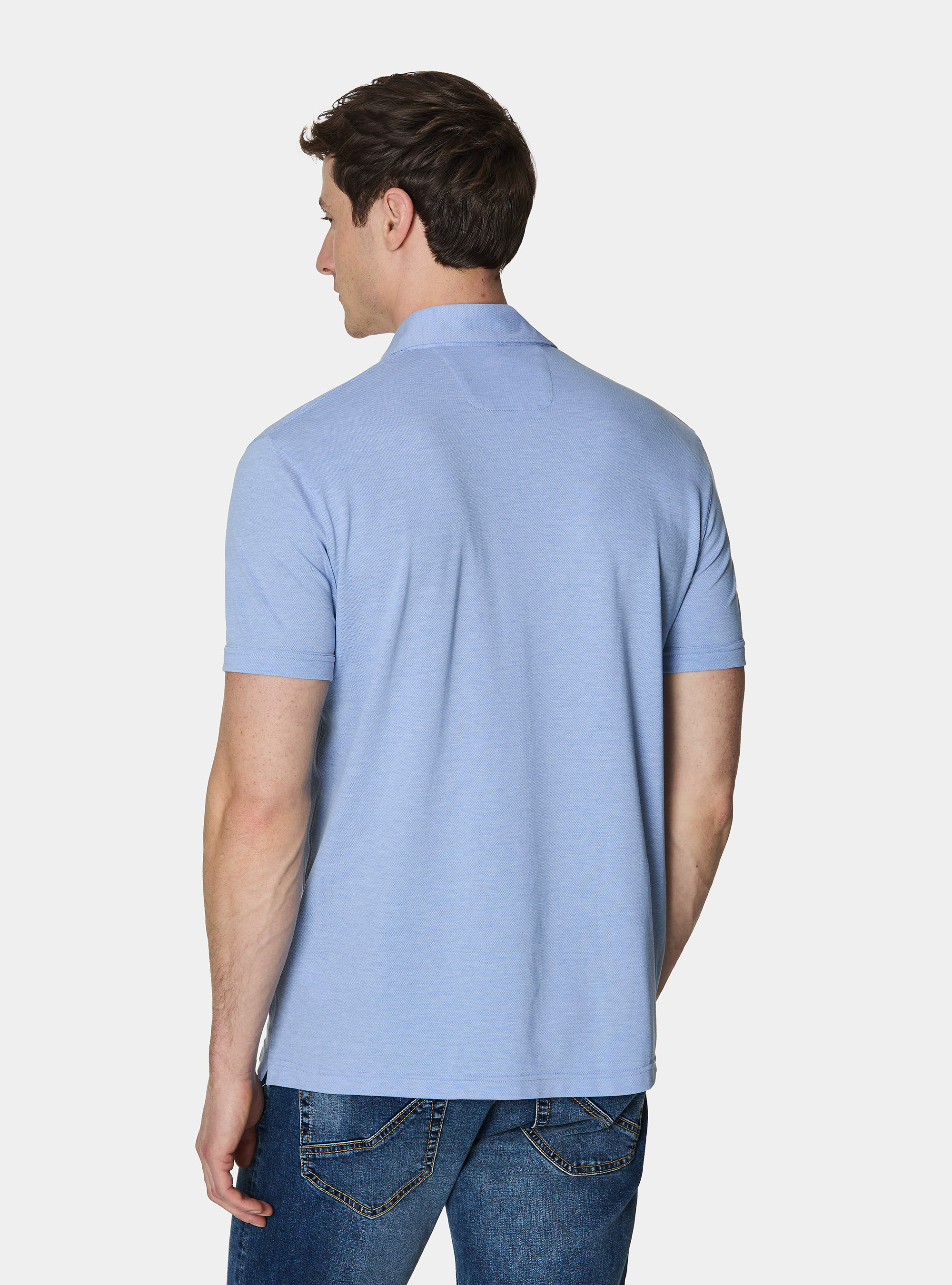 GT01 stretch pique polo shirt, LIGHT BLUE