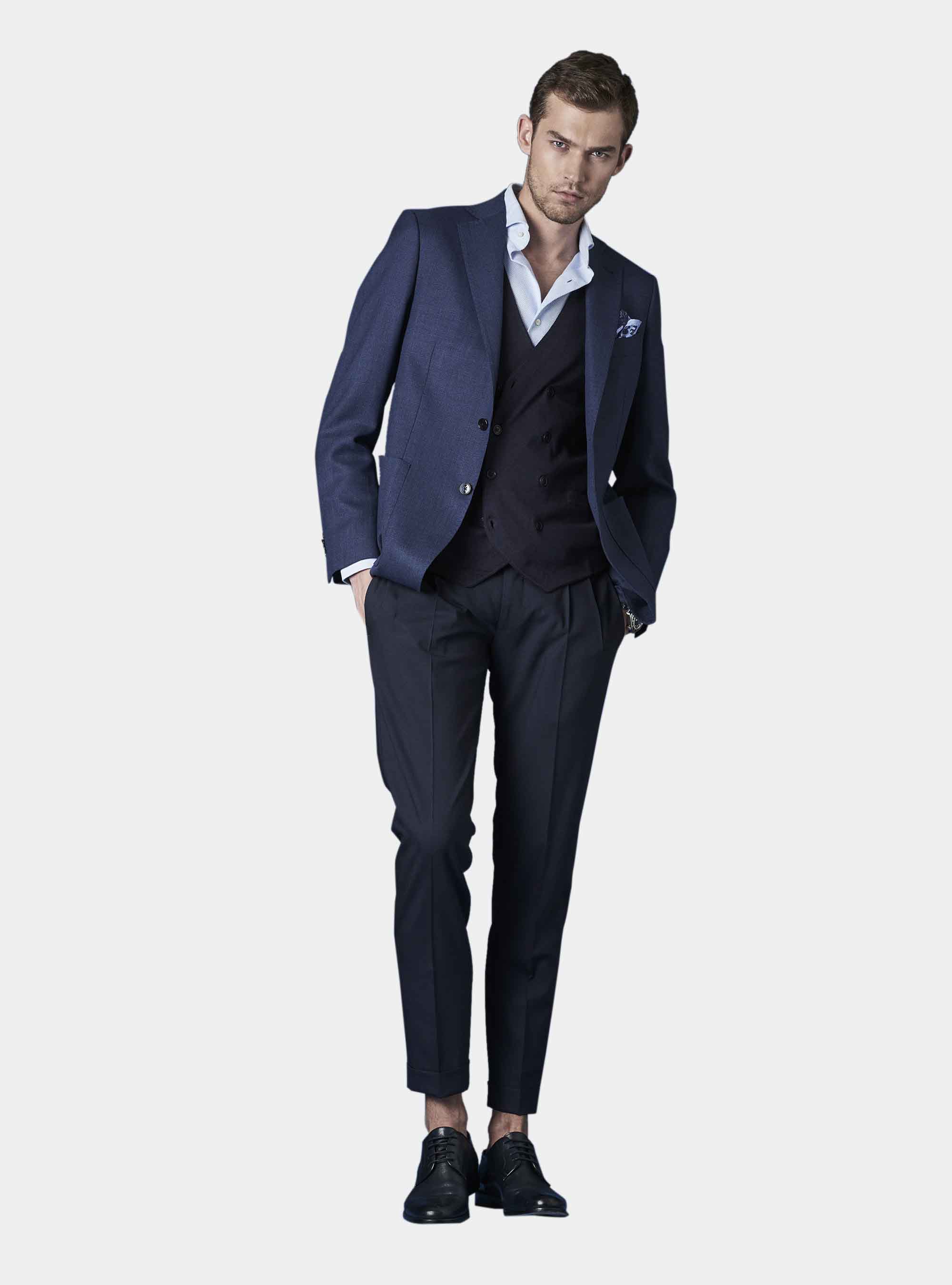 Super 100 wool blazer, BASALT