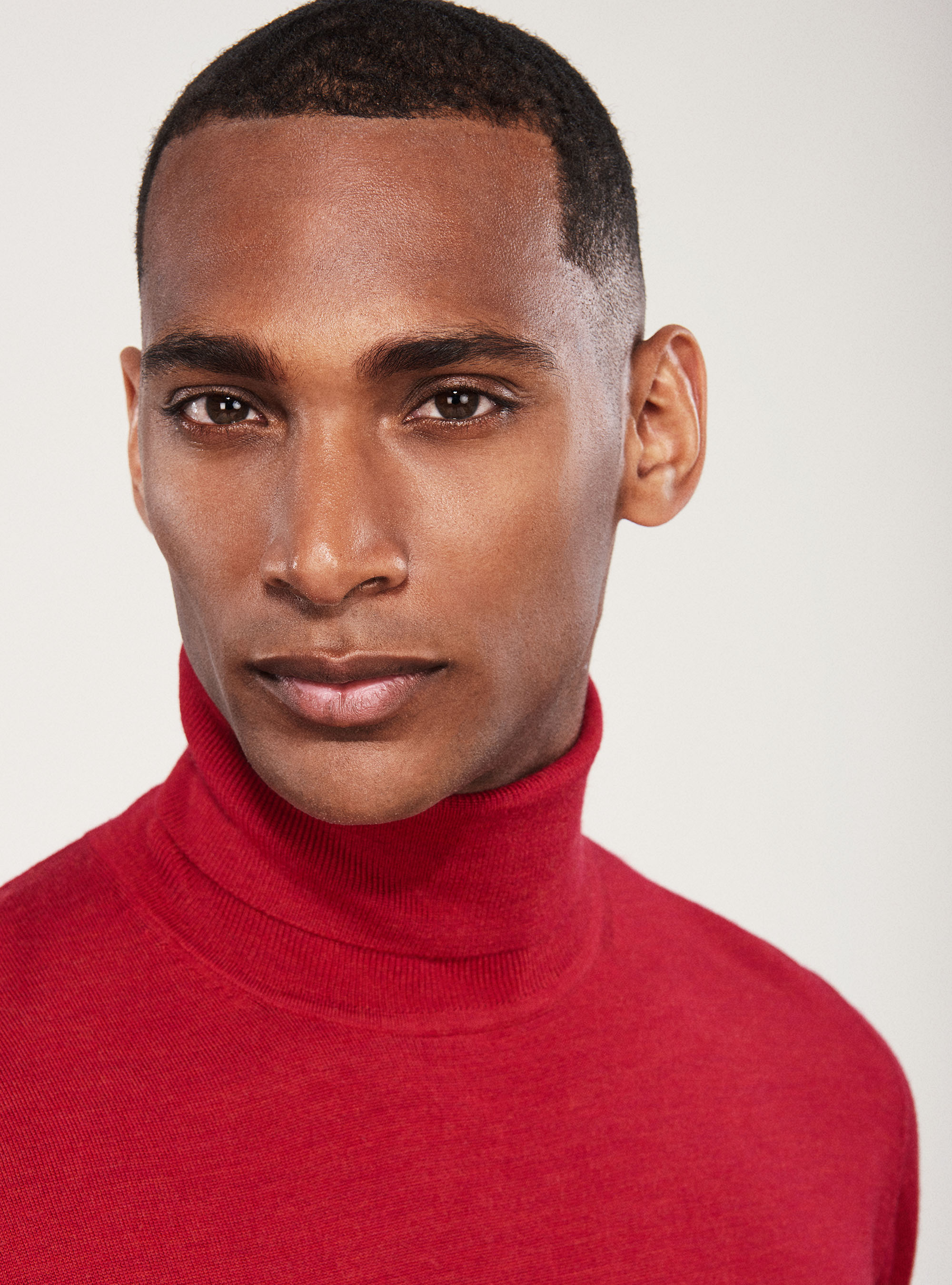 Turtleneck in pure extra-fine merino wool, RED