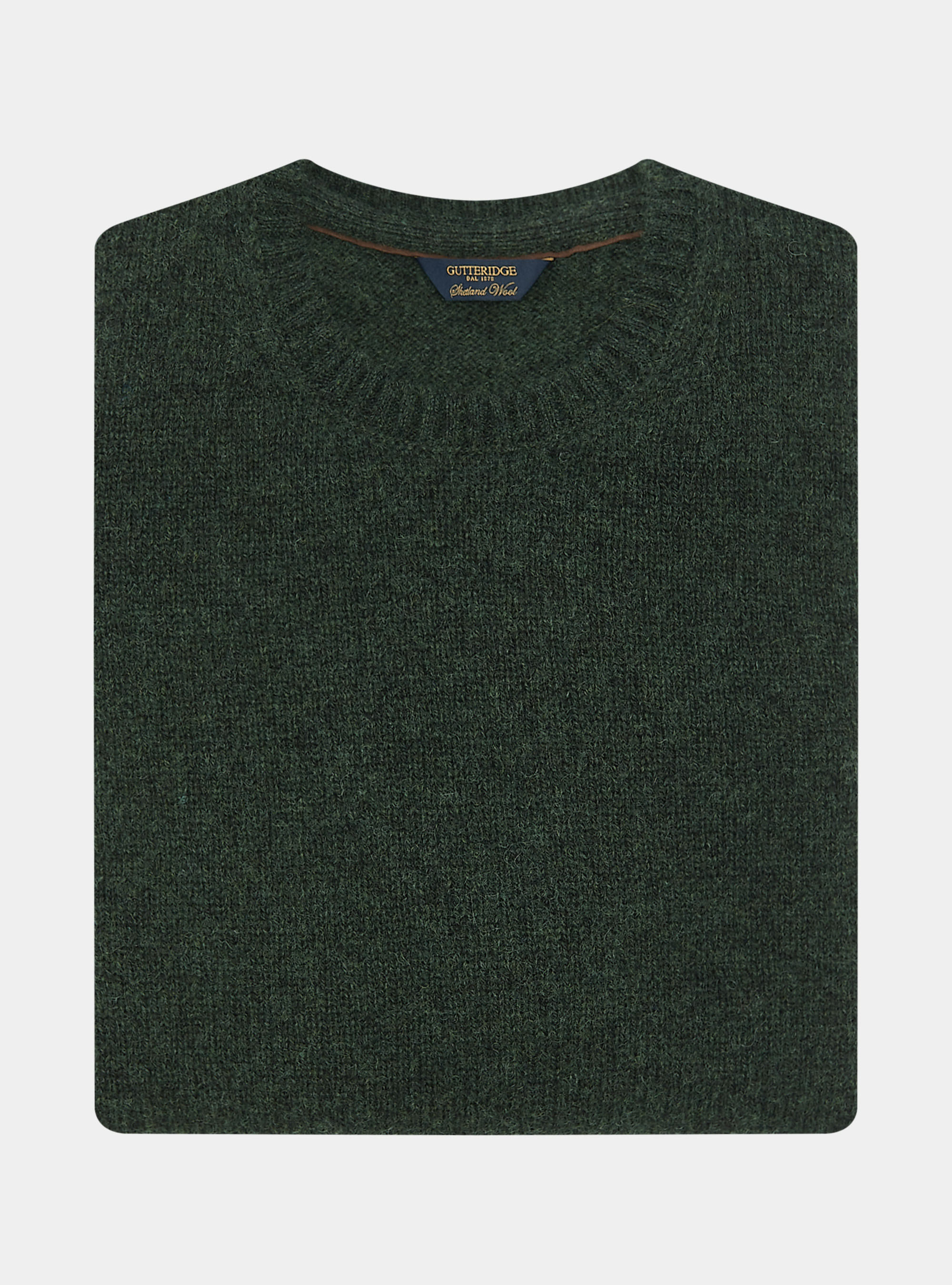 Pure Shetland wool crewneck sweater, GREEN