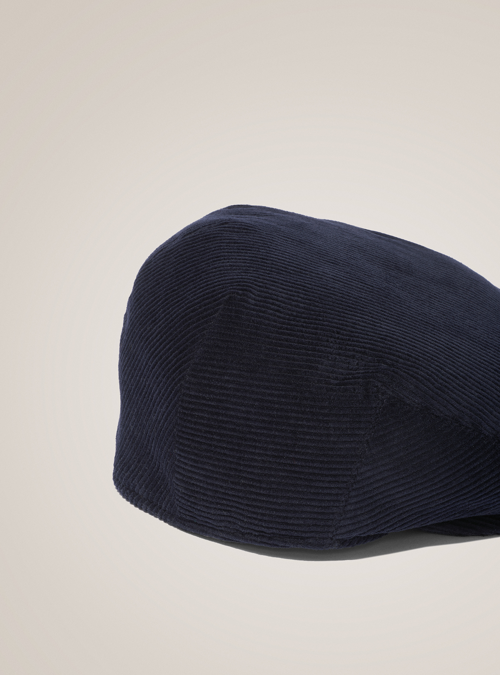 Velvet flat hat, NAVY BLUE