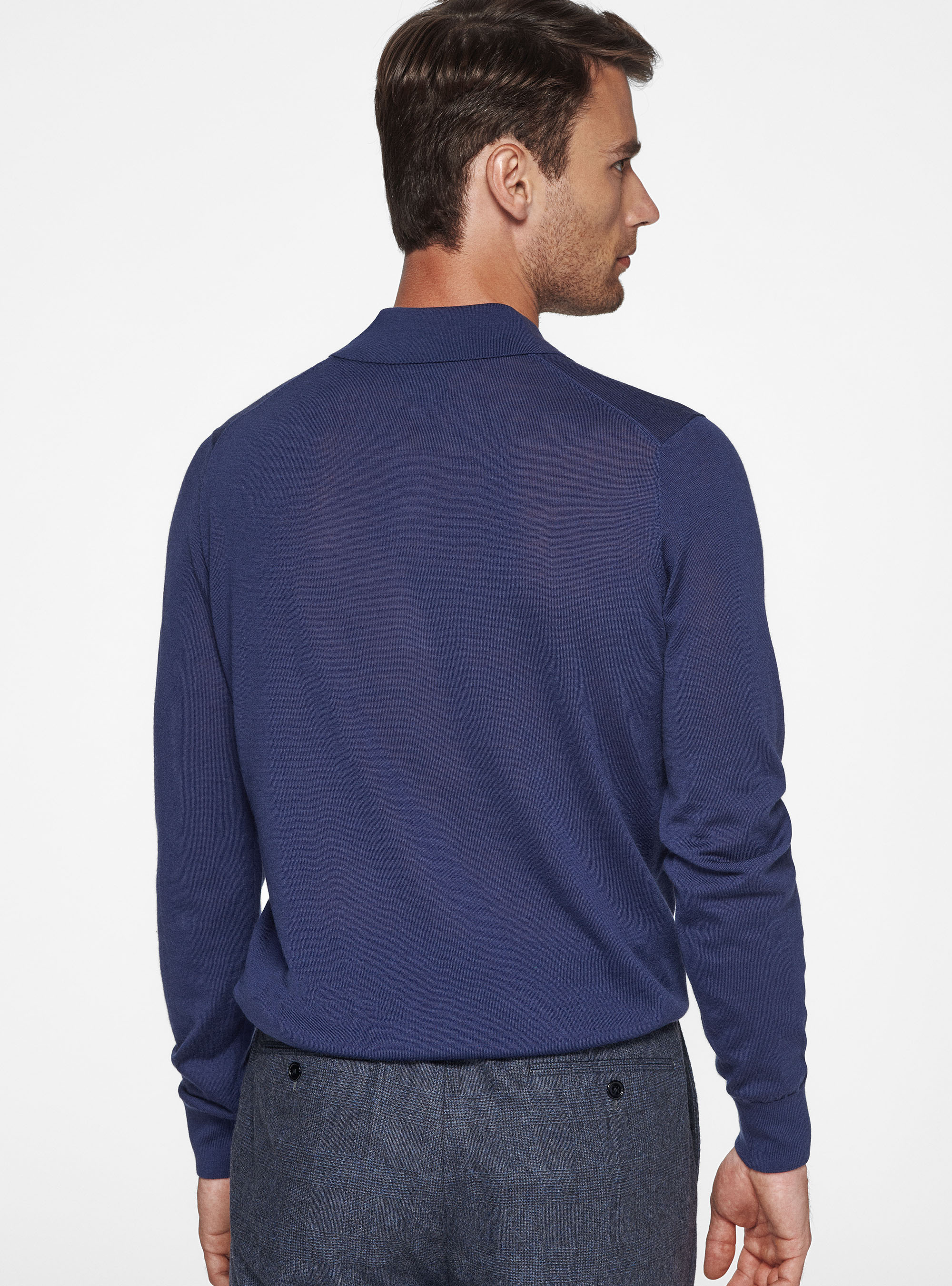 Polo en pure laine m&eacute;rinos extra-fine, ENCRE