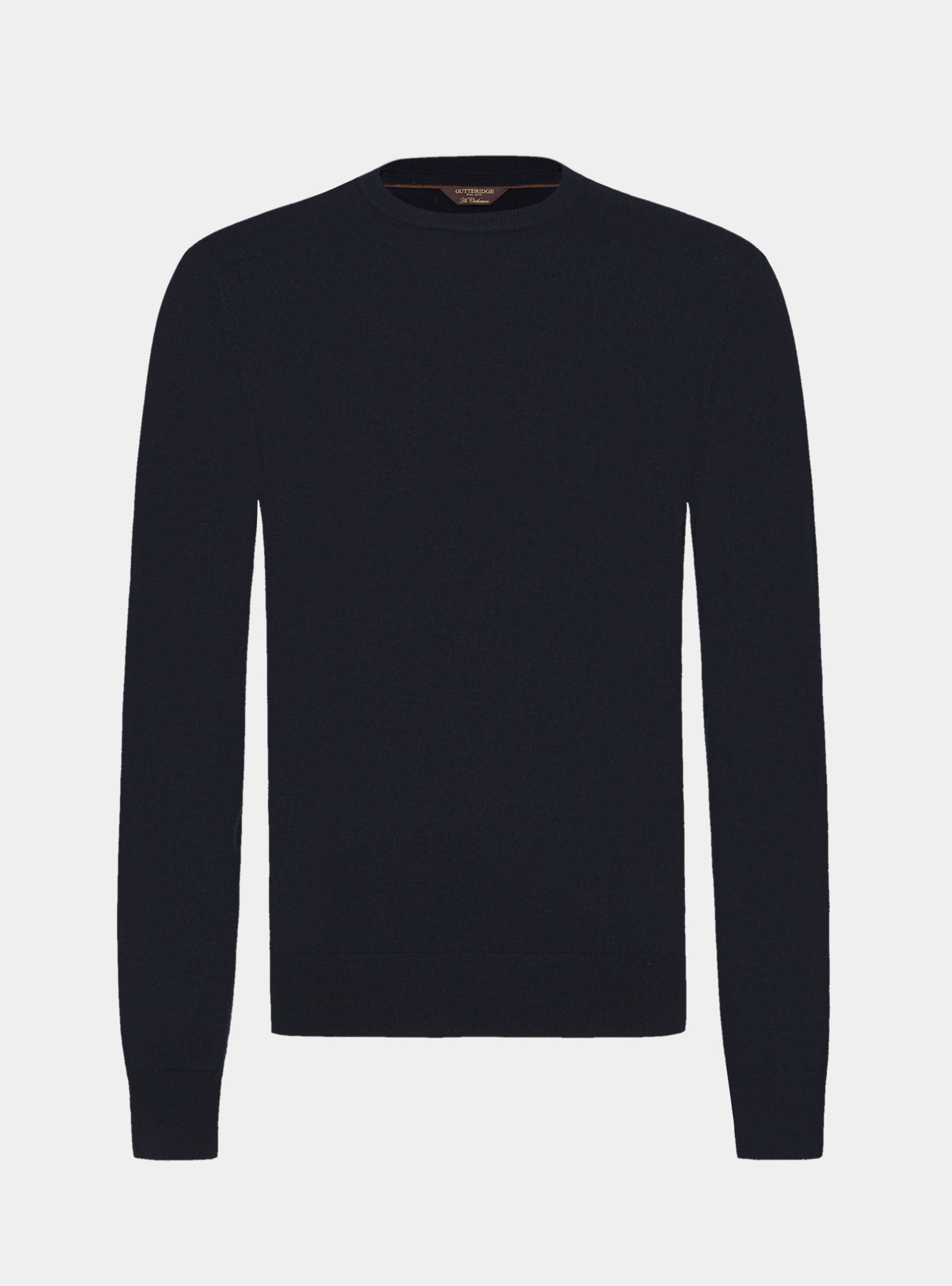 Girocollo in maglia in lana poliammide cashmere, NAVY BLUE