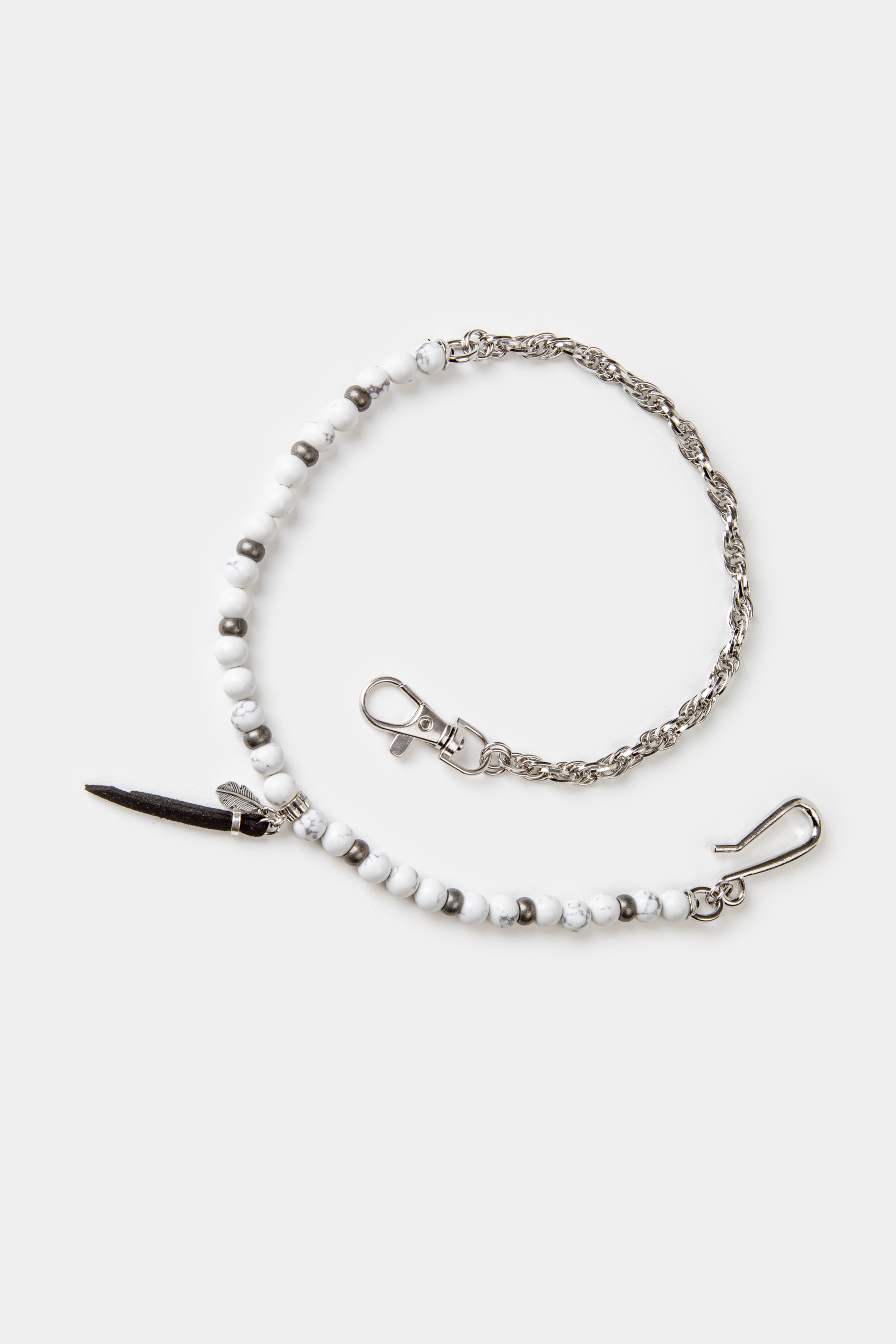 Catena per pantaloni con pietre bianche e ciondolo, UNICO