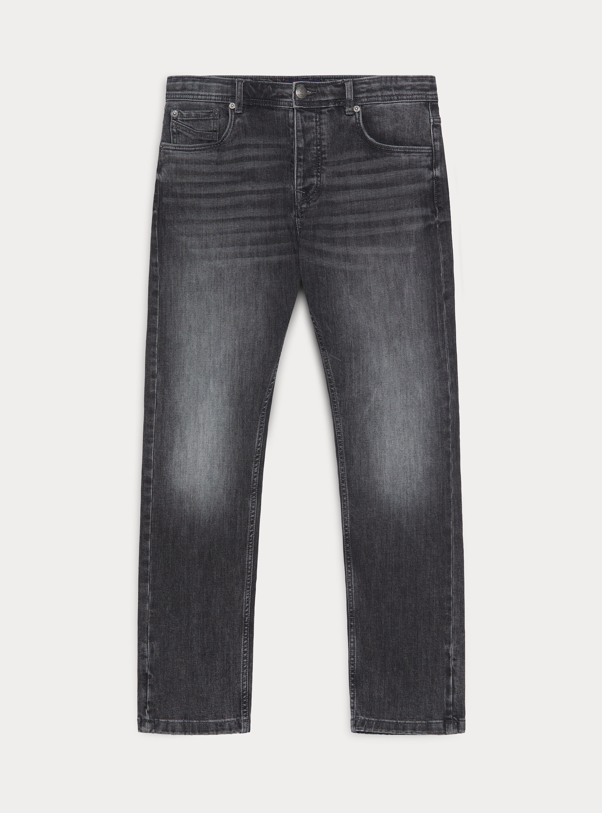 Stretch cotton denim, BLACK
