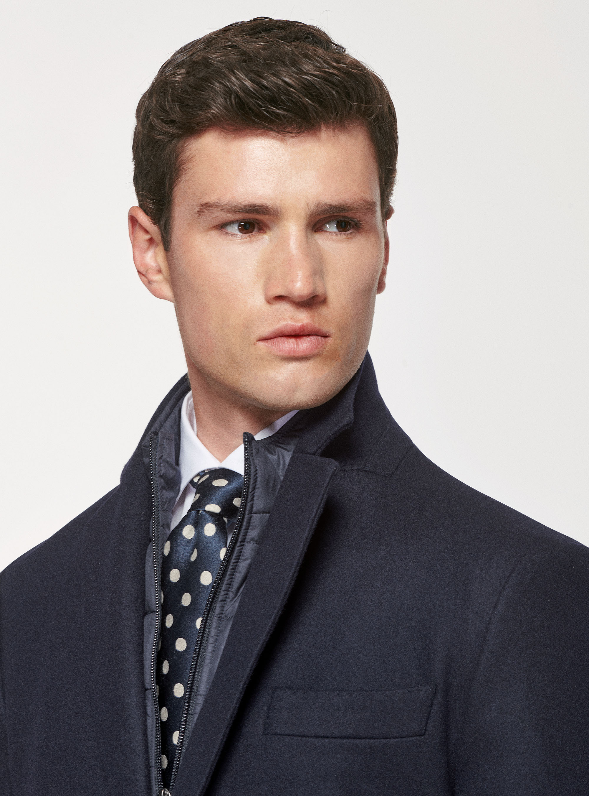 Cappotto in lana con pettorina imbottita 3M, BLU NAVY