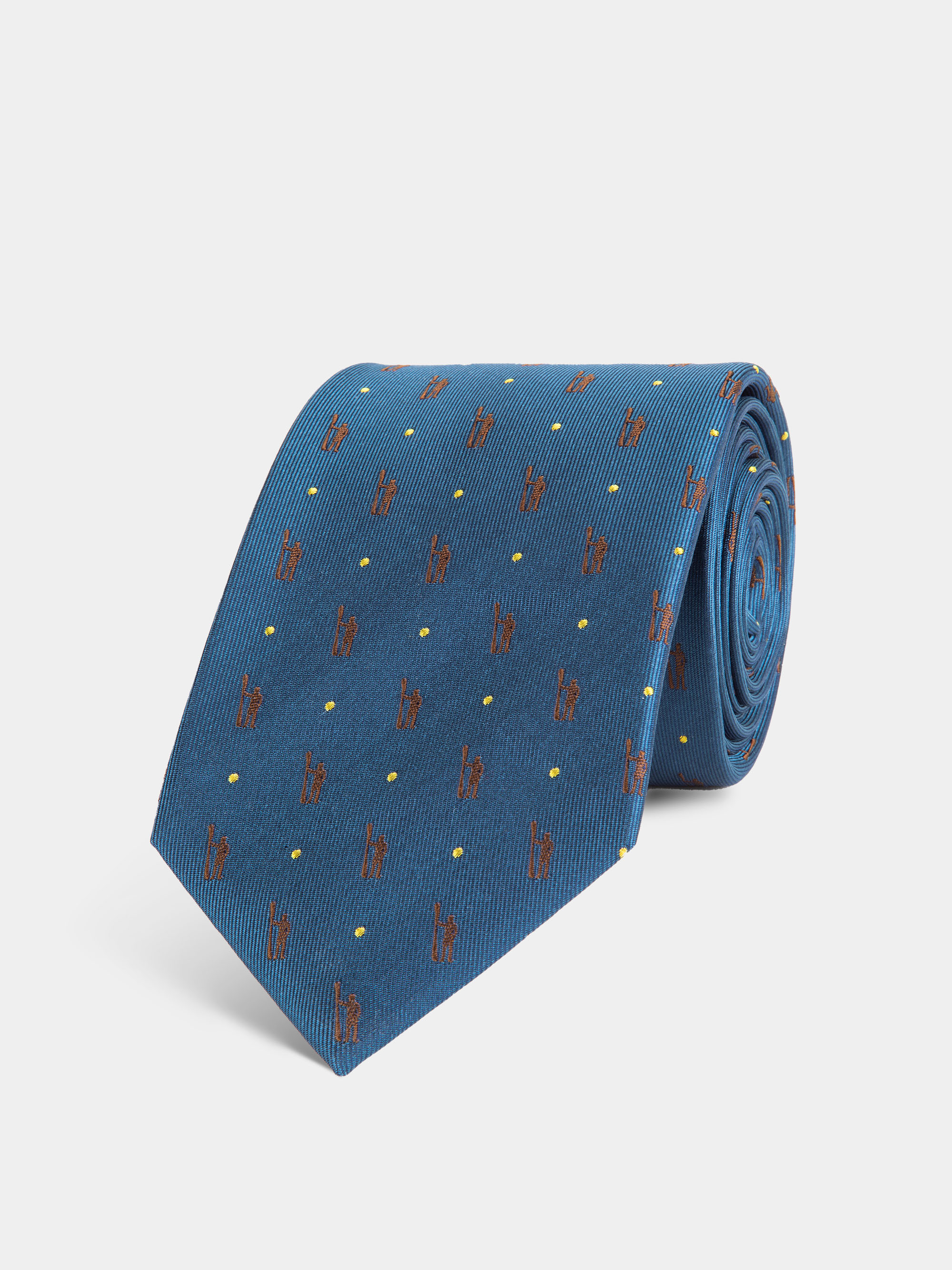 Cravatta in seta con logo, BLU