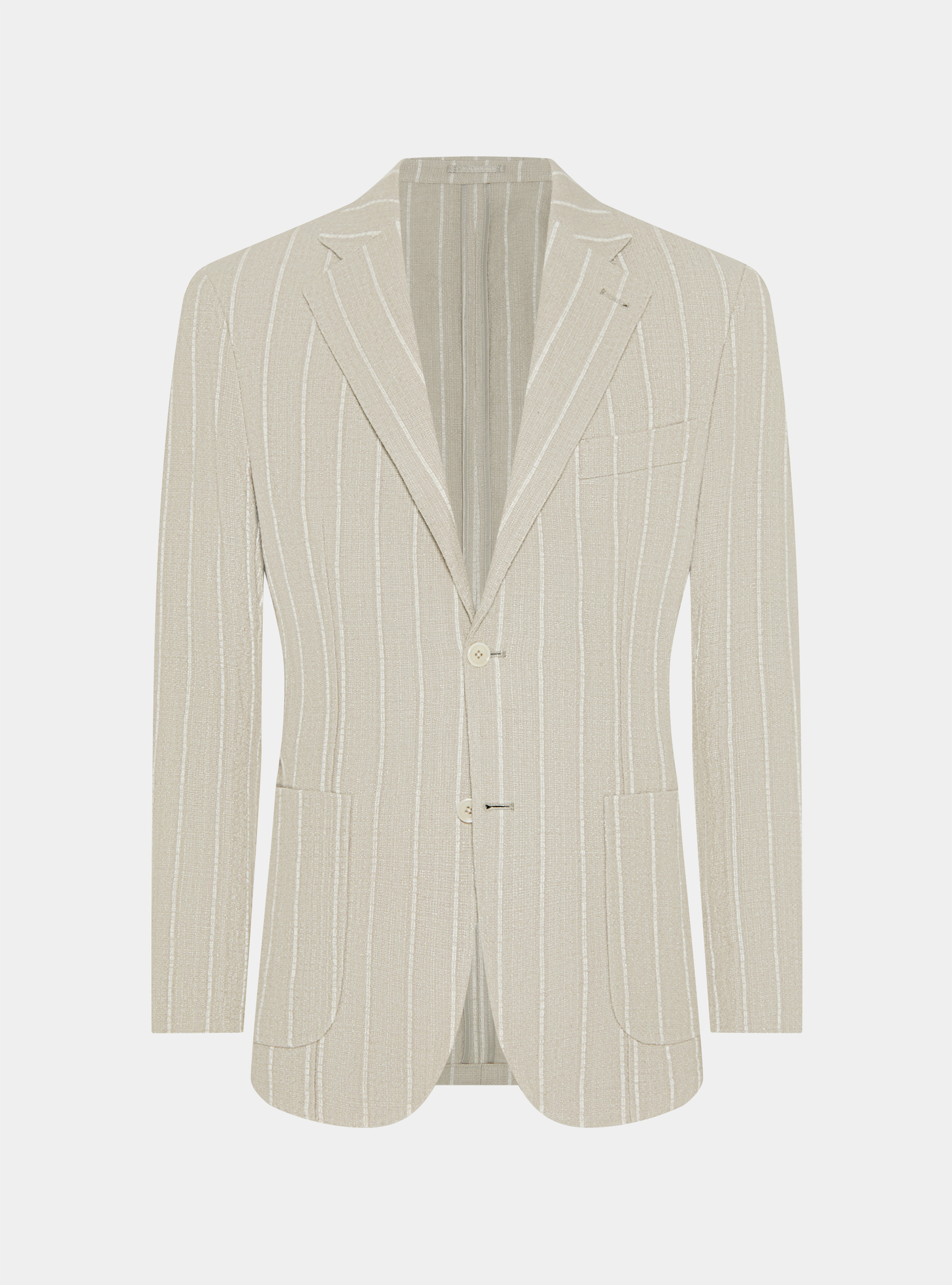 Pure linen crepe suit blazer, SAND