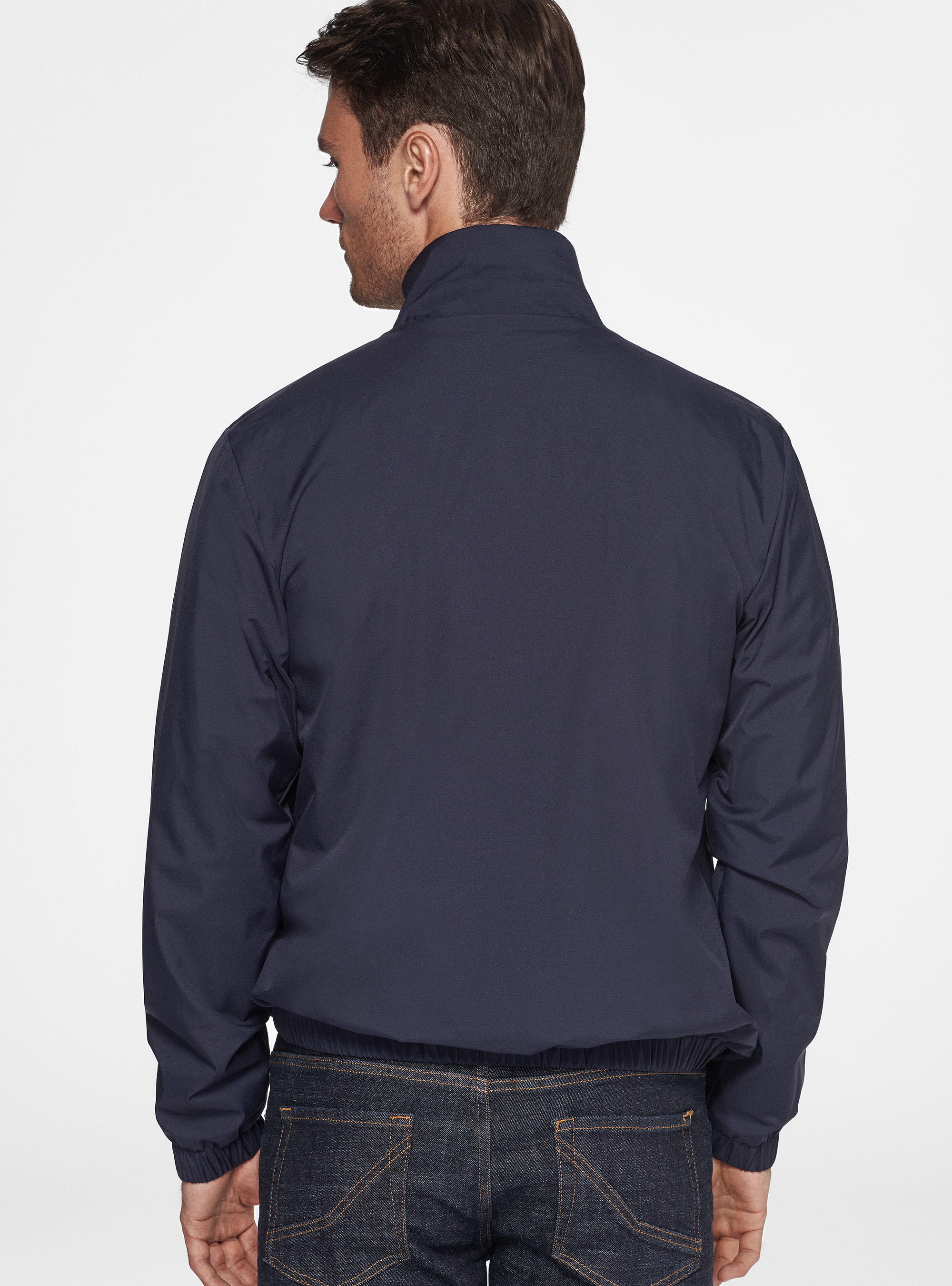 Cazadora forrada de punto de cachemira, AZUL MARINO