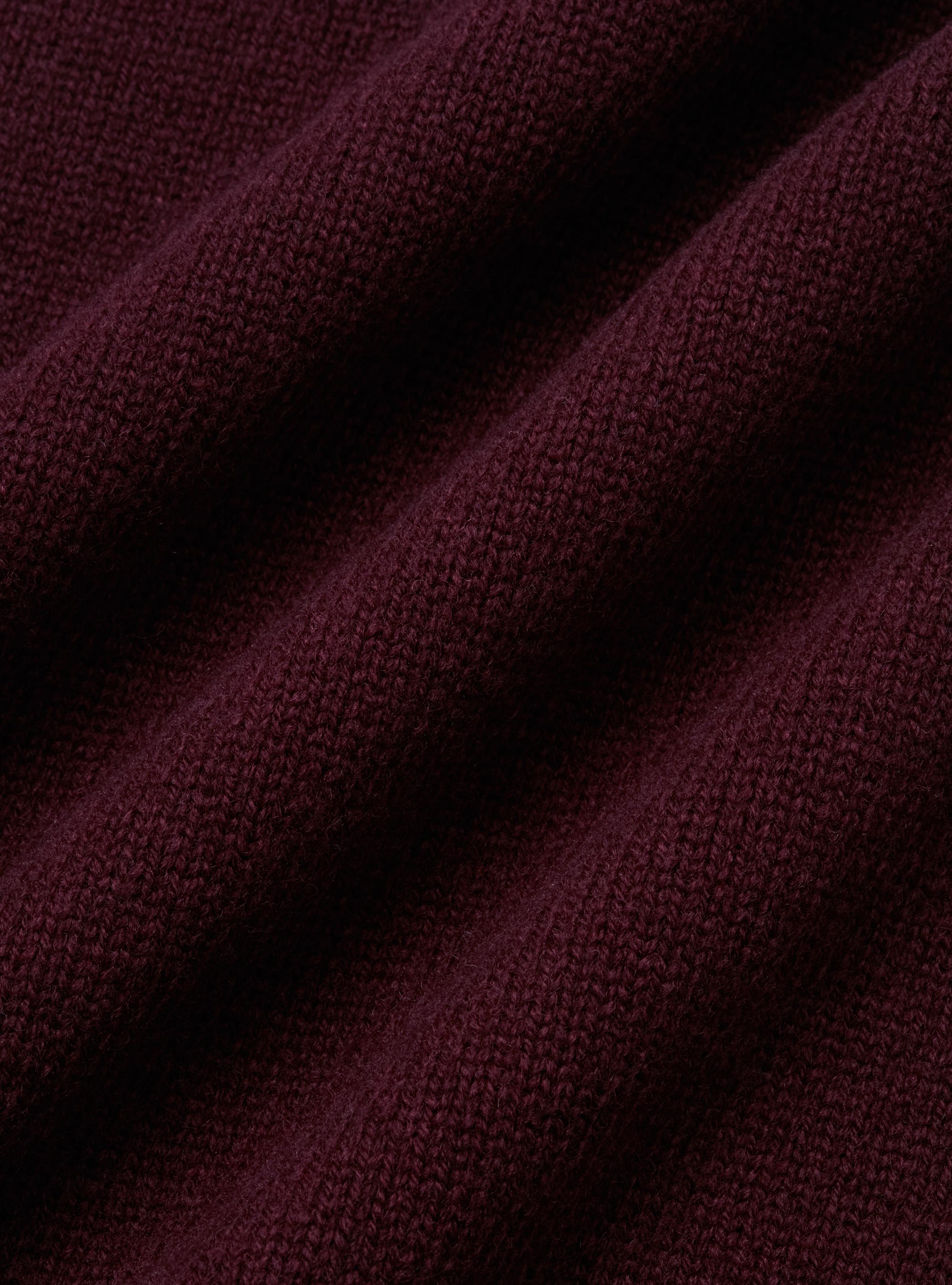 Collo alto in maglia in lana merino, BORDEAUX