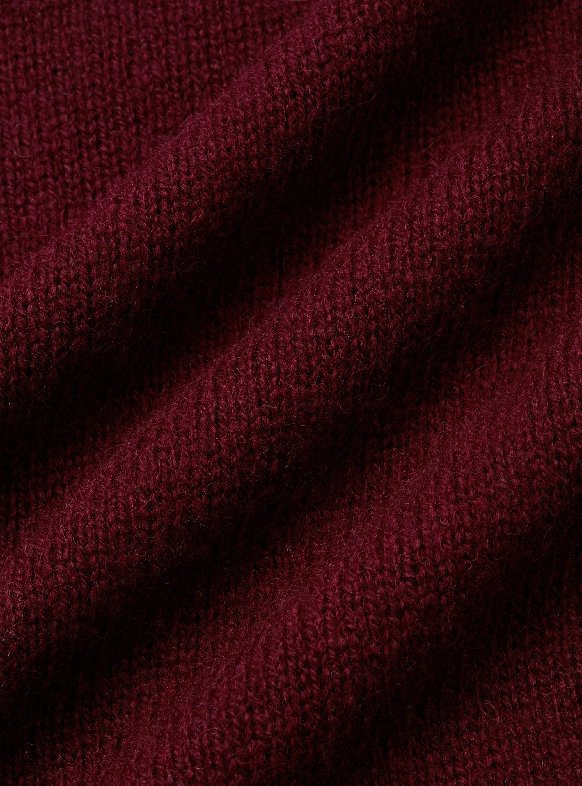 Pure Shetland wool crewneck sweater, BORDEAUX