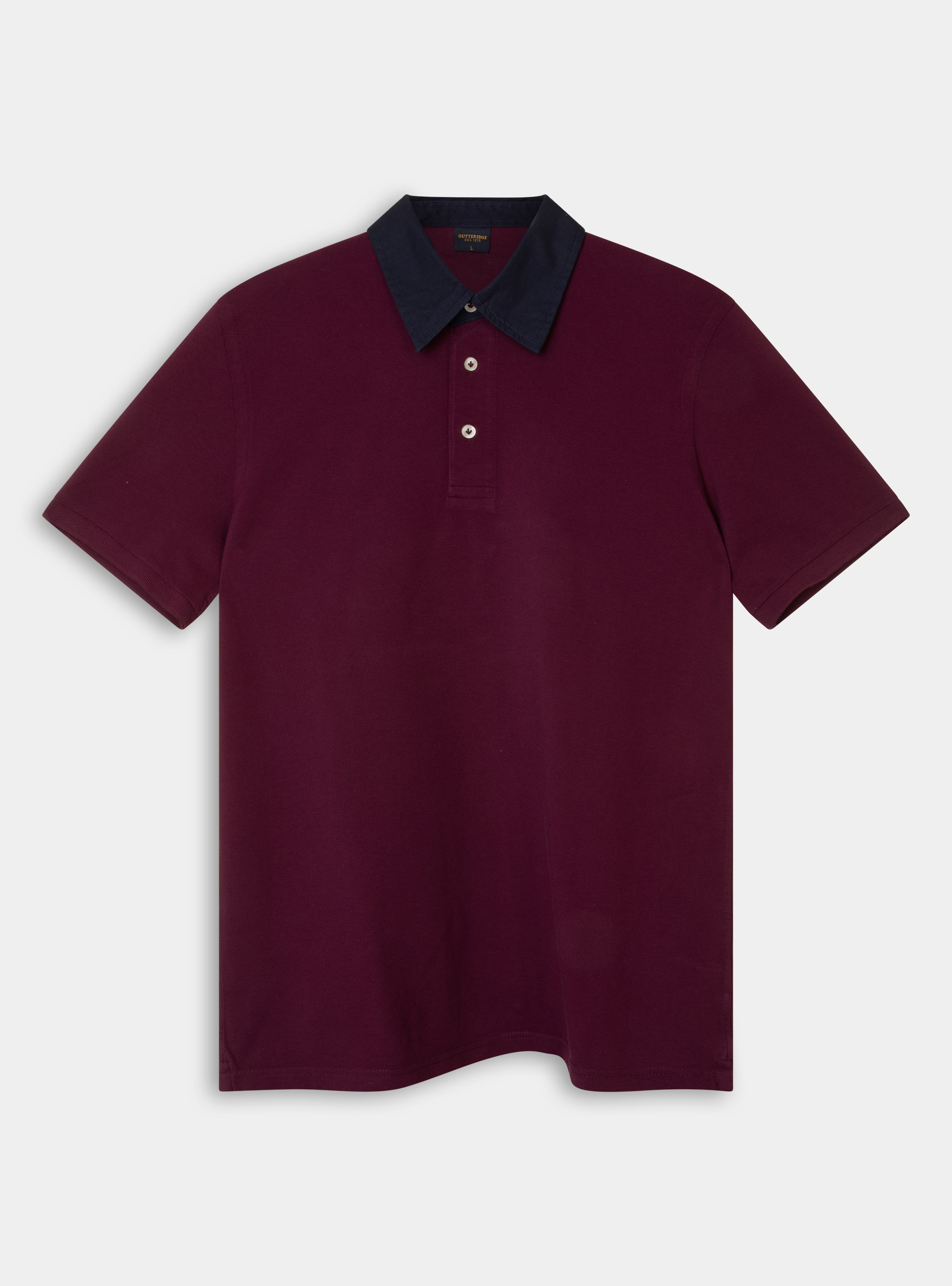 Twill shirt collar polo shirt, BORDEAUX