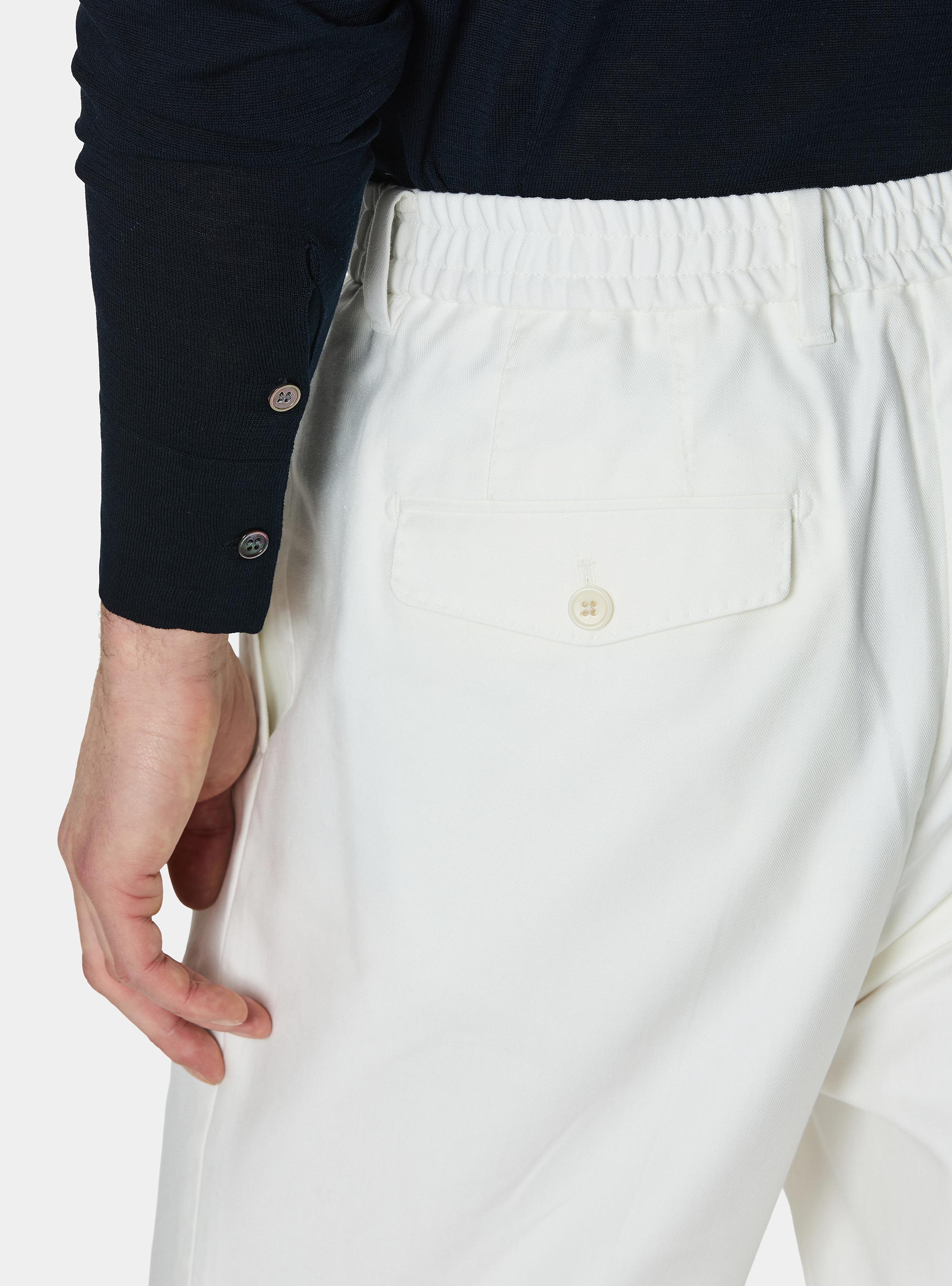 Polo camicia in cotone e seta, BLU NAVY