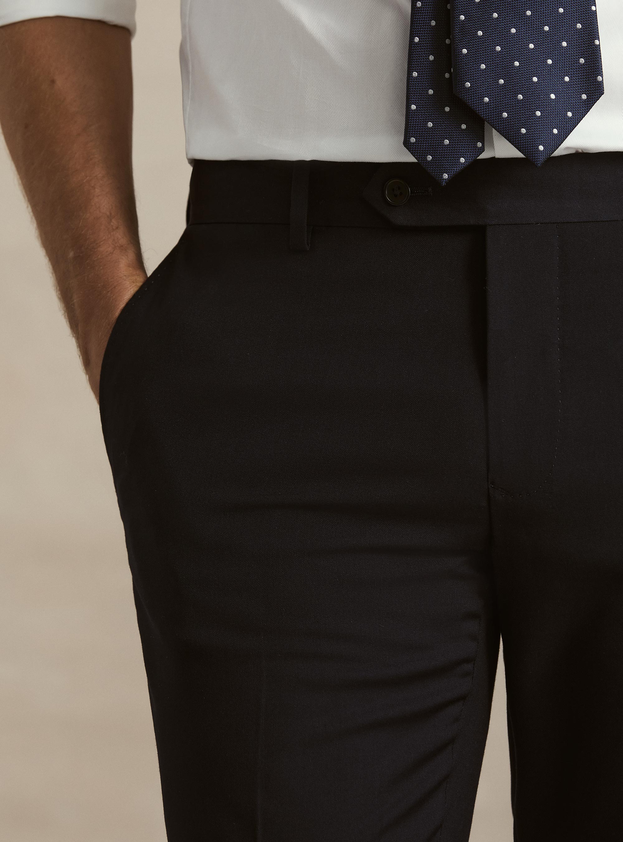 Slim fit classic suit trousers, NAVY BLUE