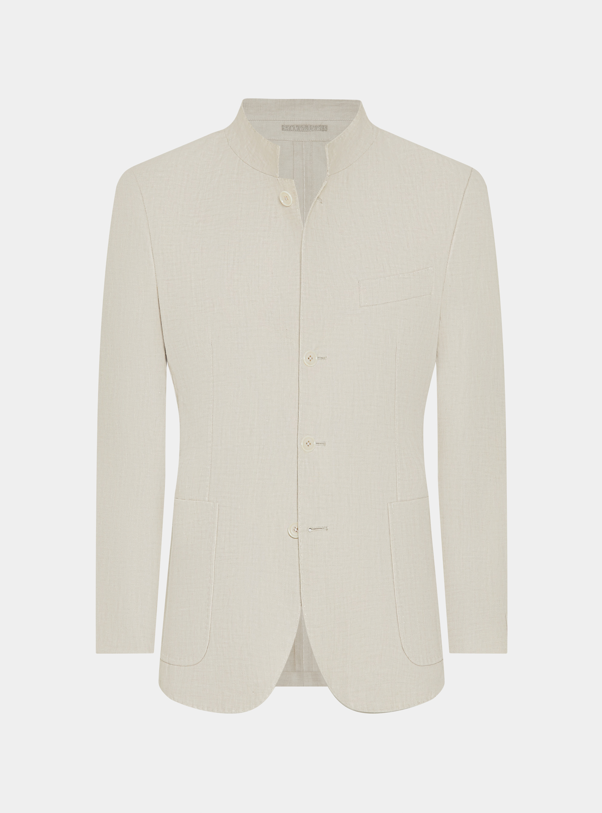 Veste cor&eacute;enne en lin pur &agrave; chevrons, &Atilde; CRU