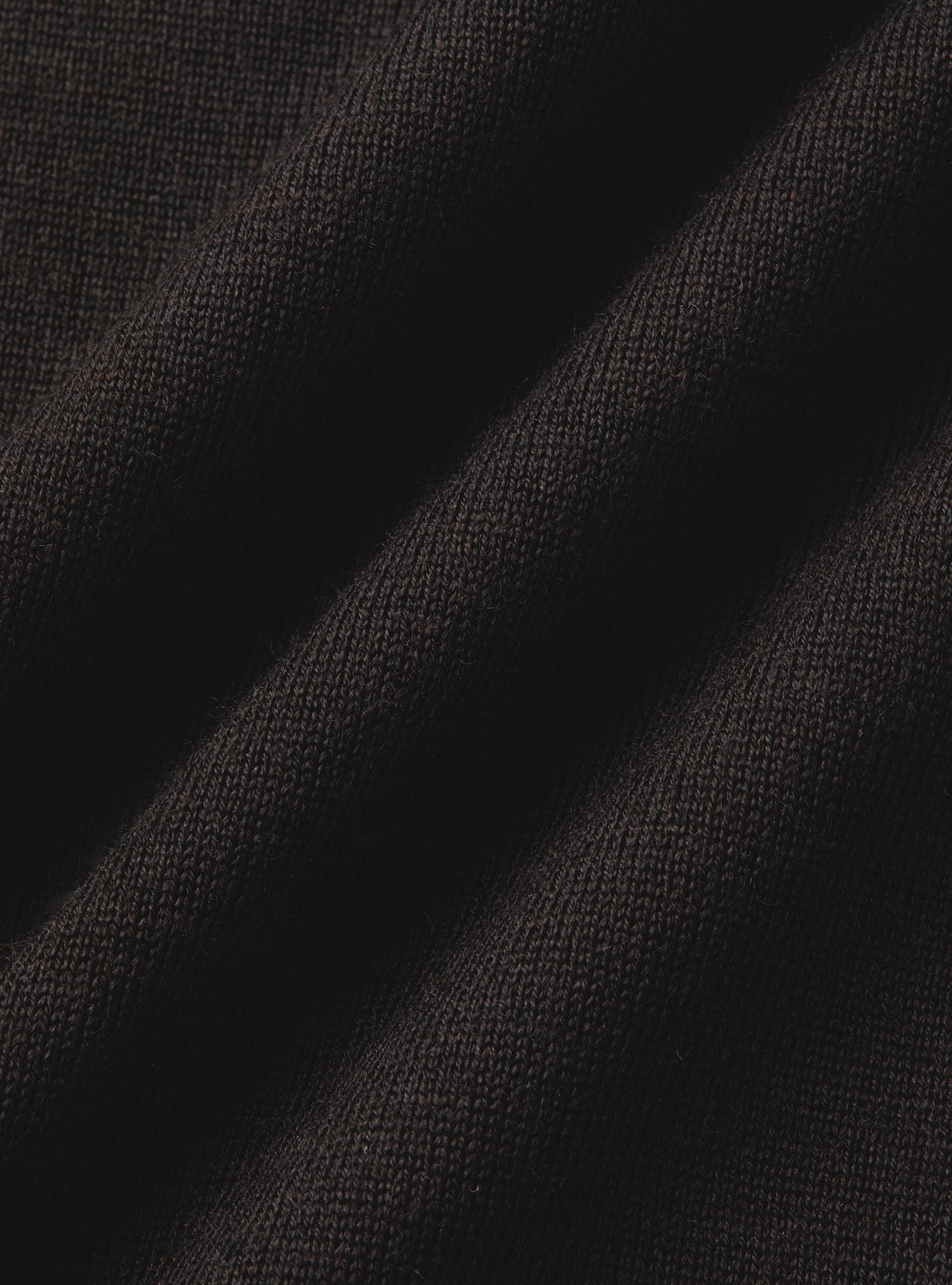 Extrafine merino wool knit polo shirt, BROWN