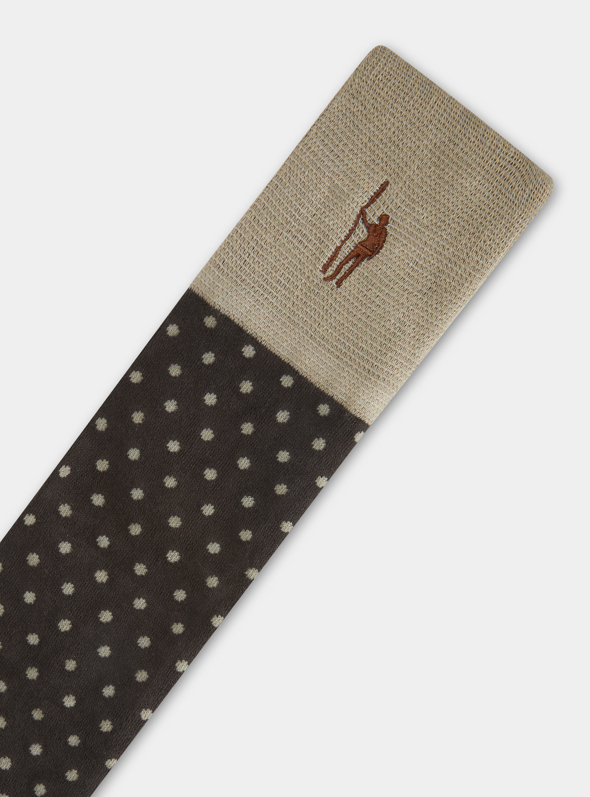 Long socks with polka dots and stripes, BROWN