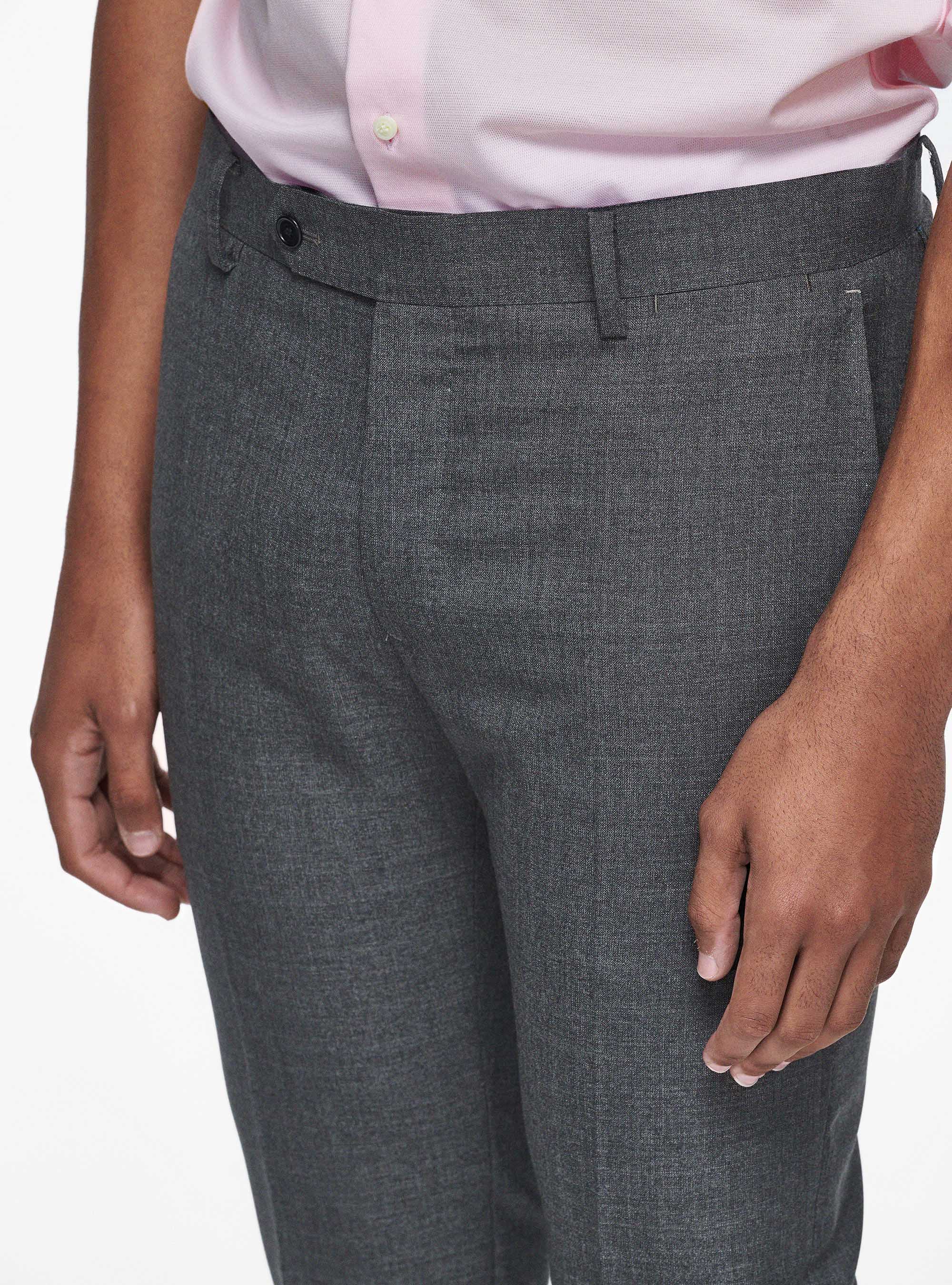 Pantaloni in pura lana Vitale Barberis Canonico, ASFALTO 0112C