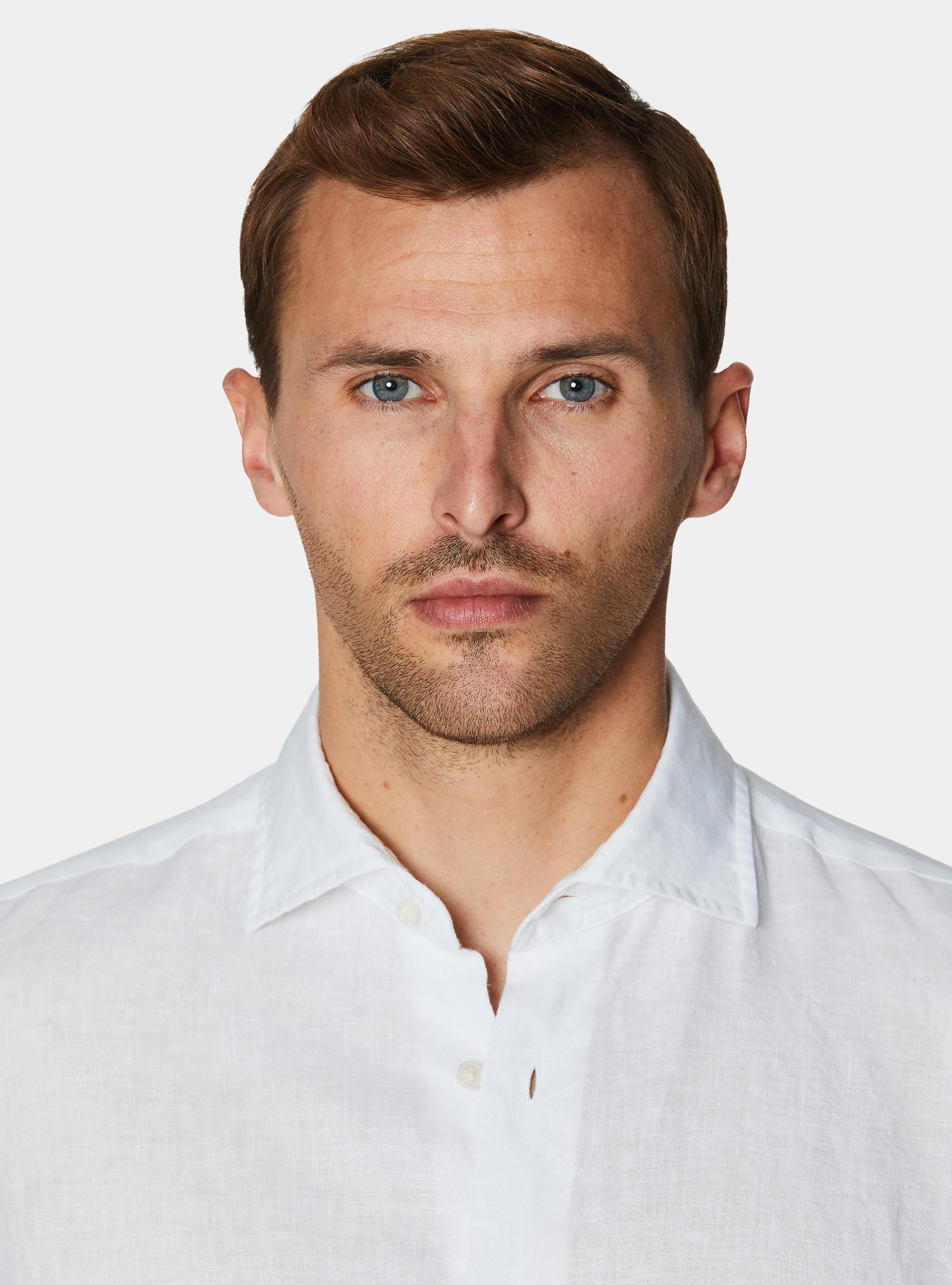 Camicia in puro lino, BIANCO