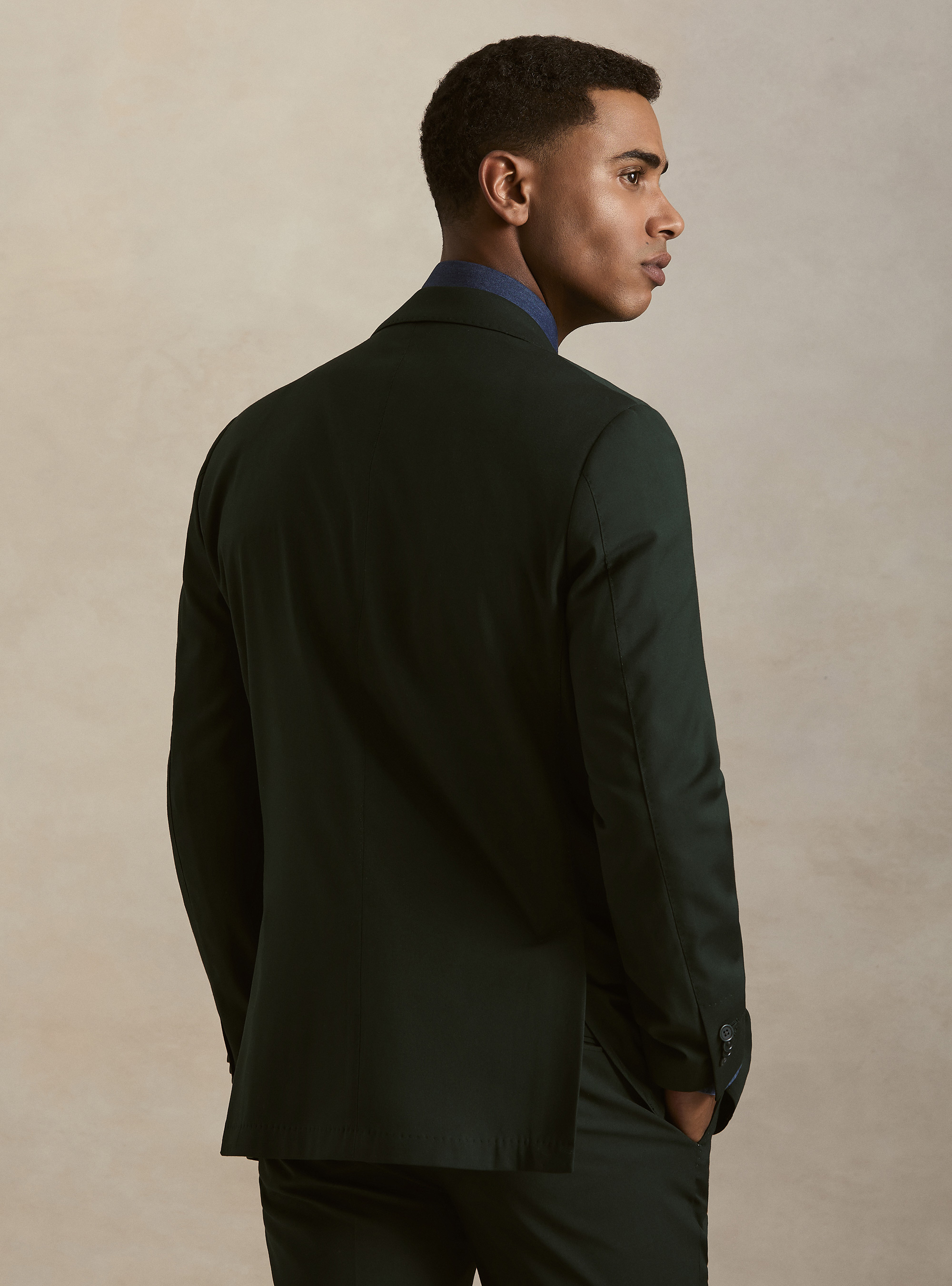 Americana de traje cl&aacute;sica slim fit, VERDE