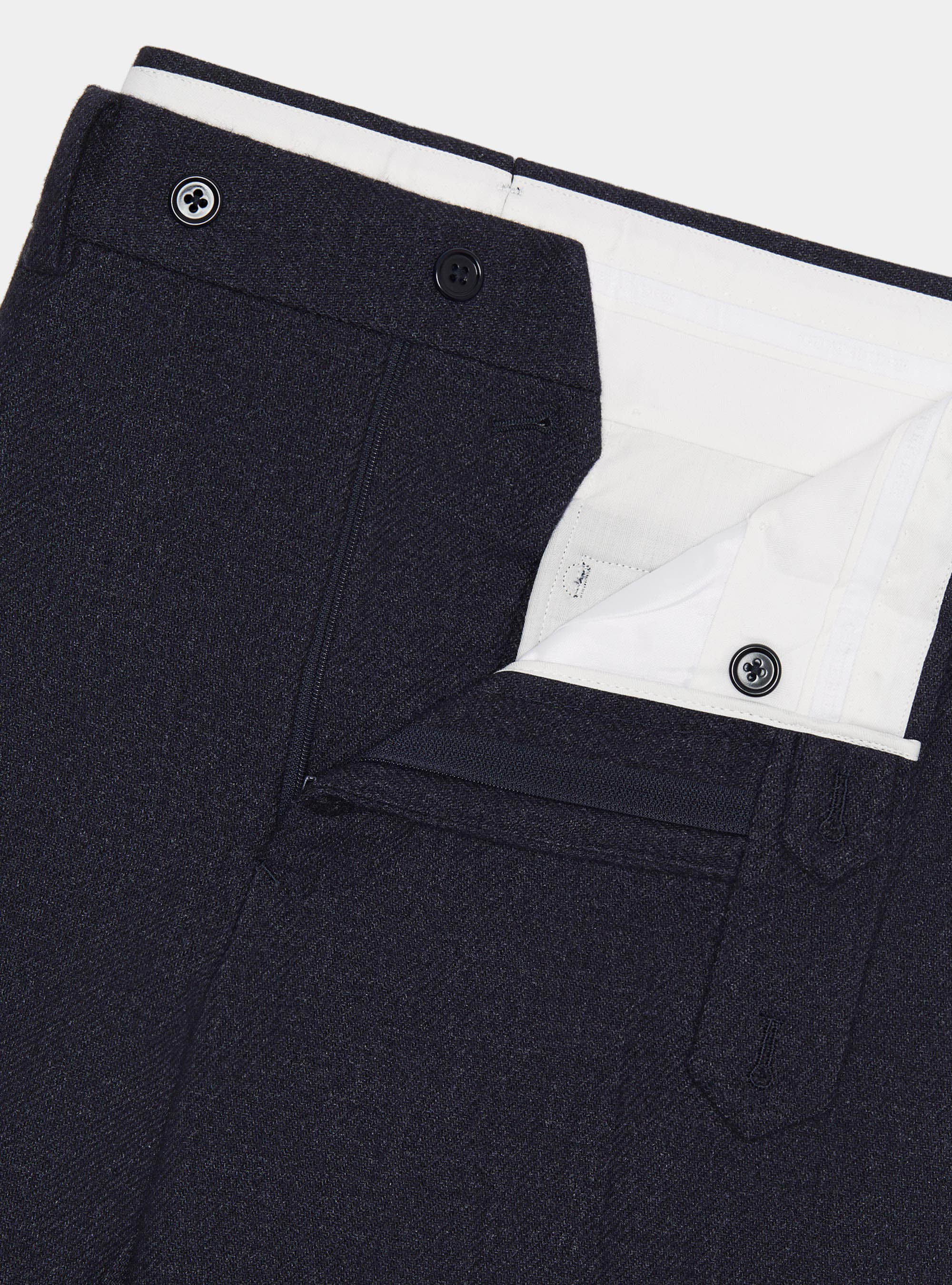 Flannel trousers, NAVY BLUE