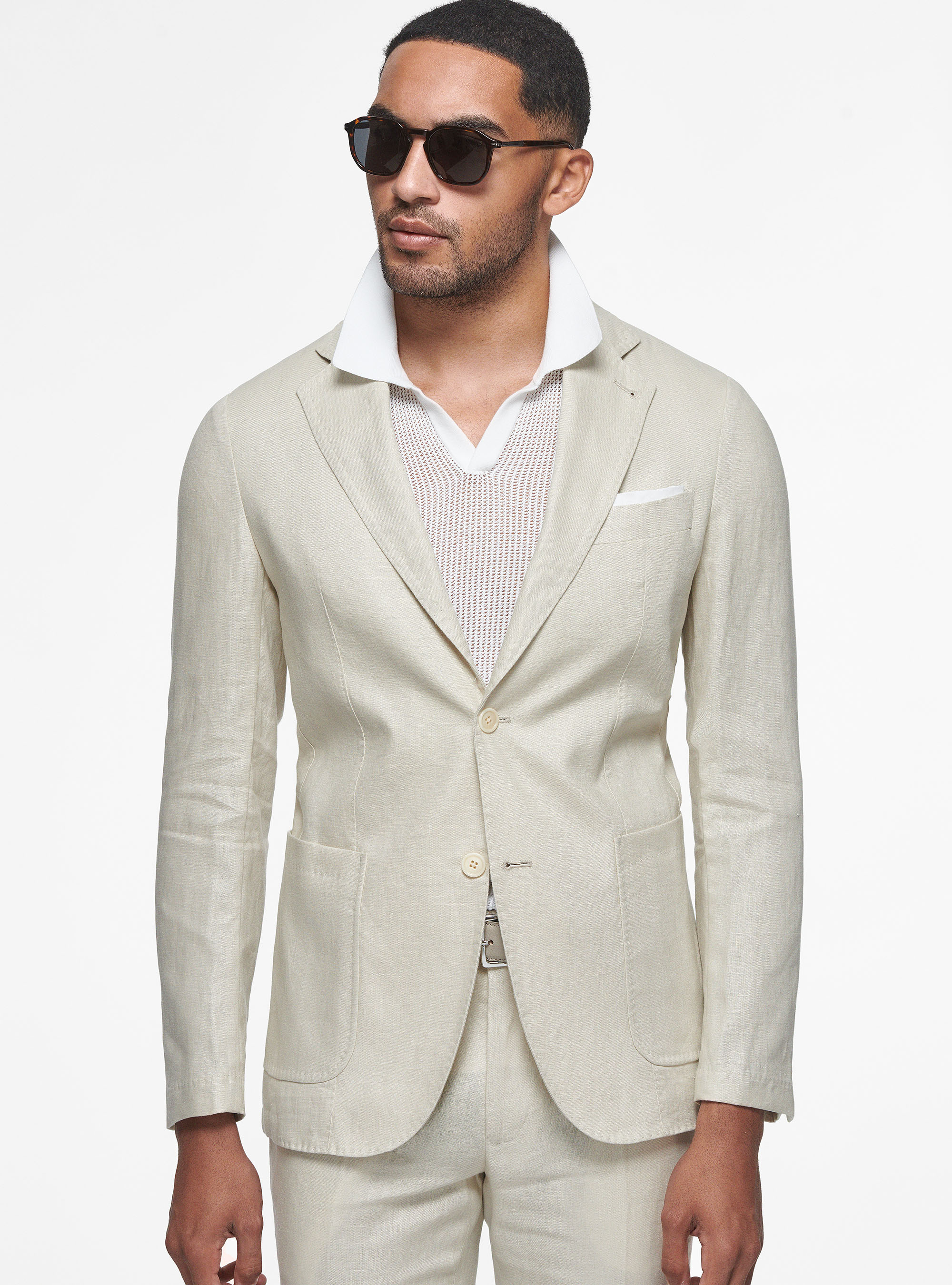 Ermenegildo Zegna double-breasted linen blazer | Peserico