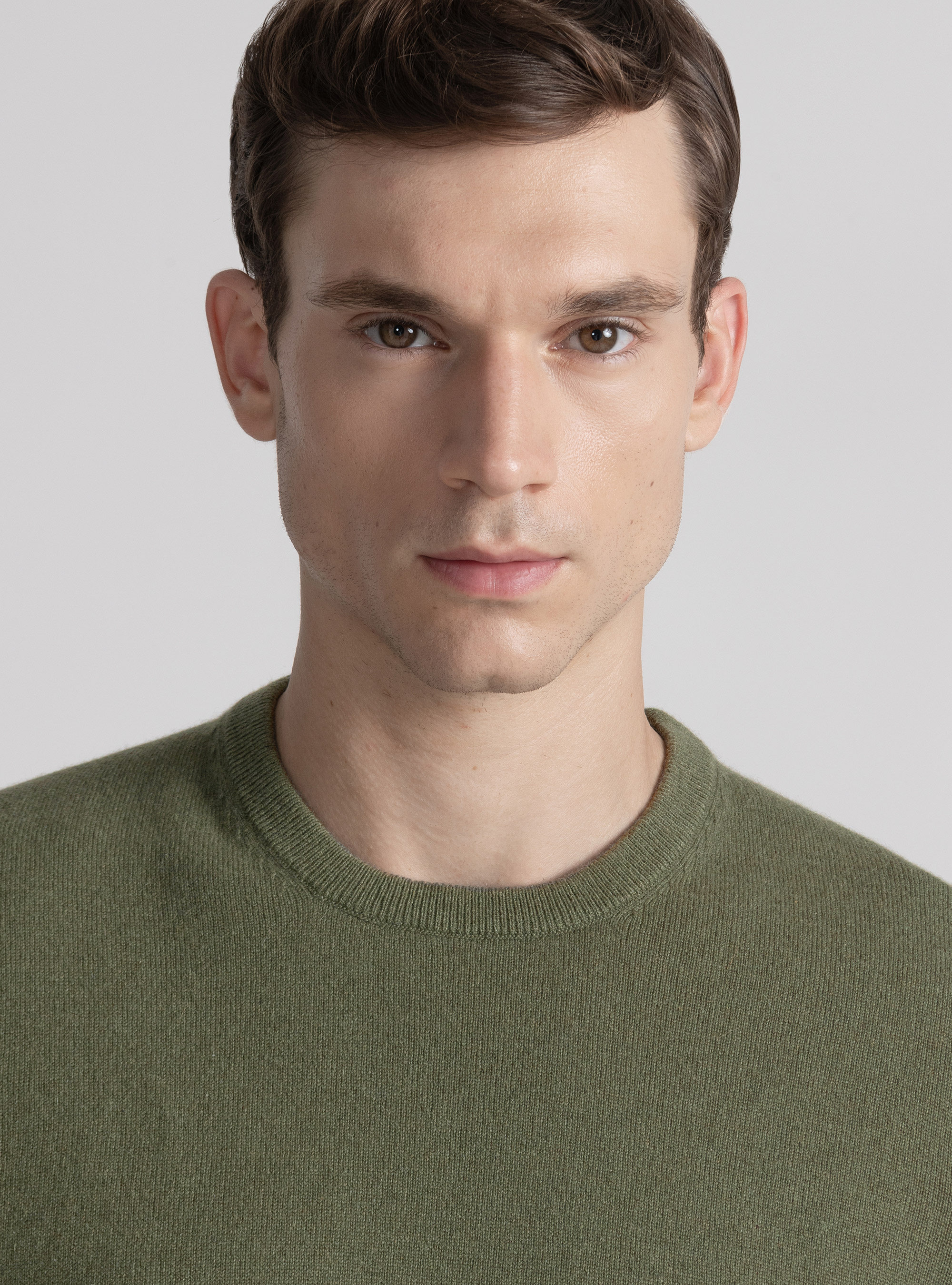 Tricot à col ras du cou en cachemire, SALVIA 0602C