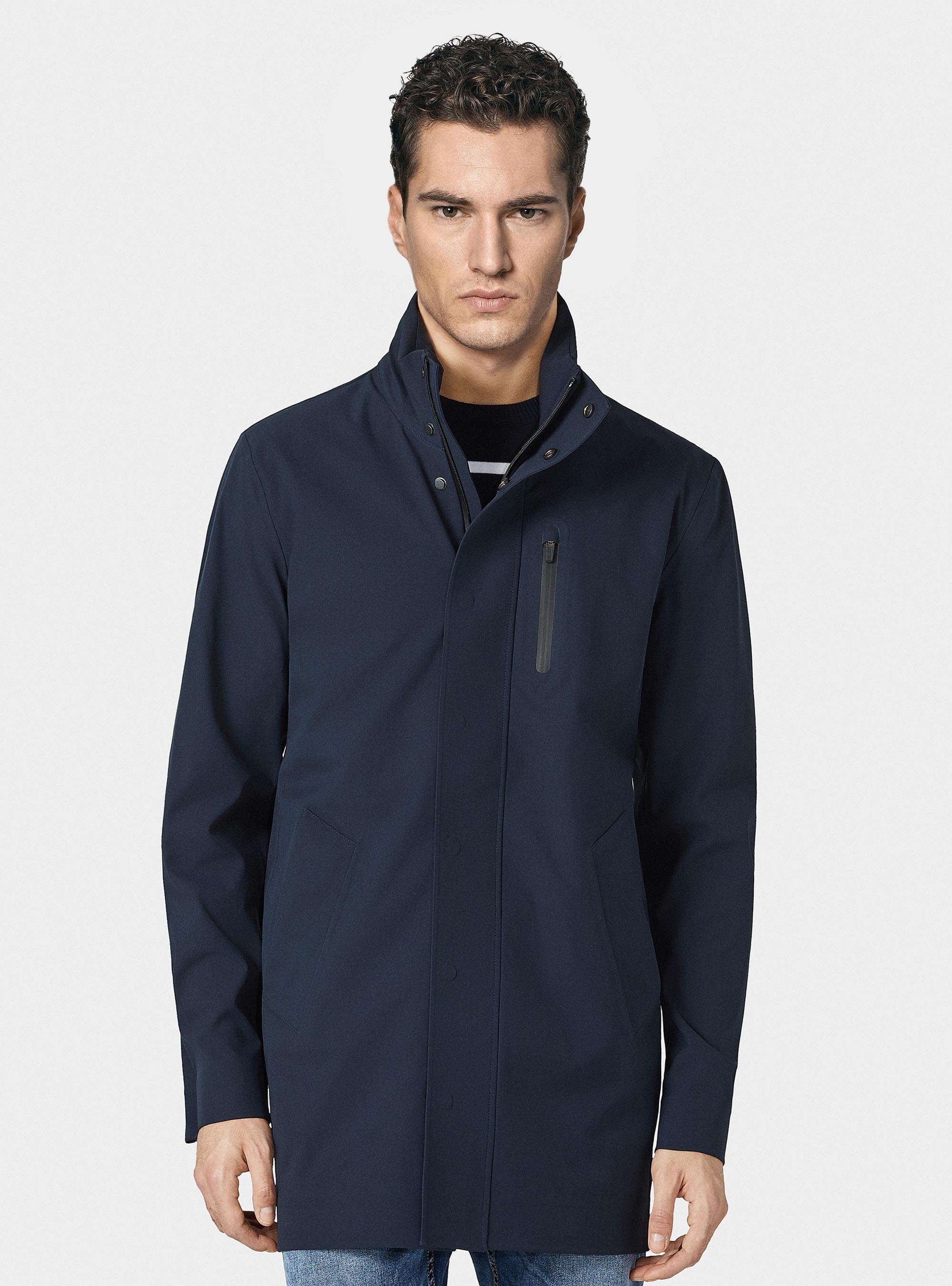 Gutteridge - GT01 Parka in technical fabric, Unisex, Navy Blue, Size: 46