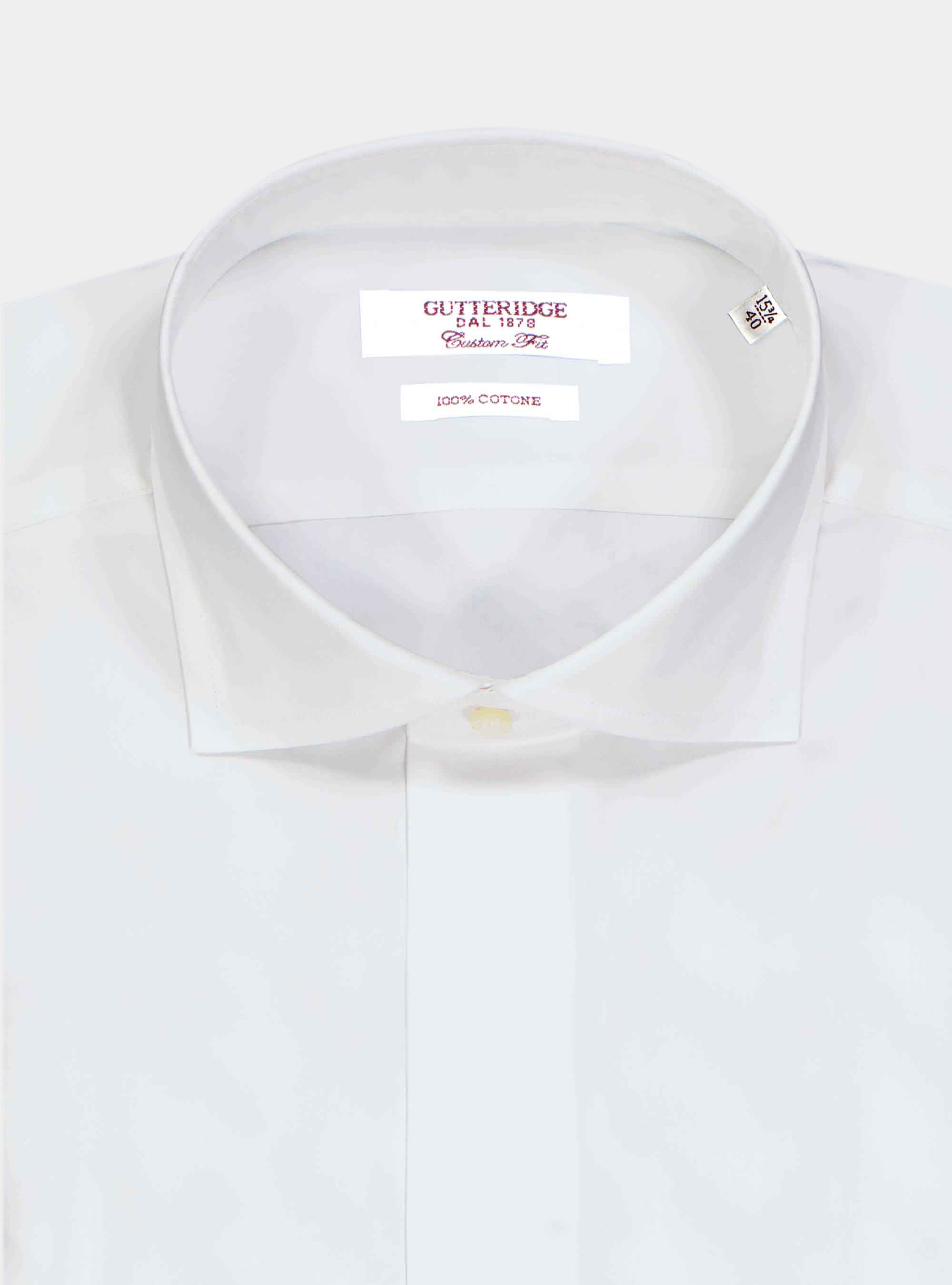 Camicia comfort fit classica in mussola di cotone, BIANCO