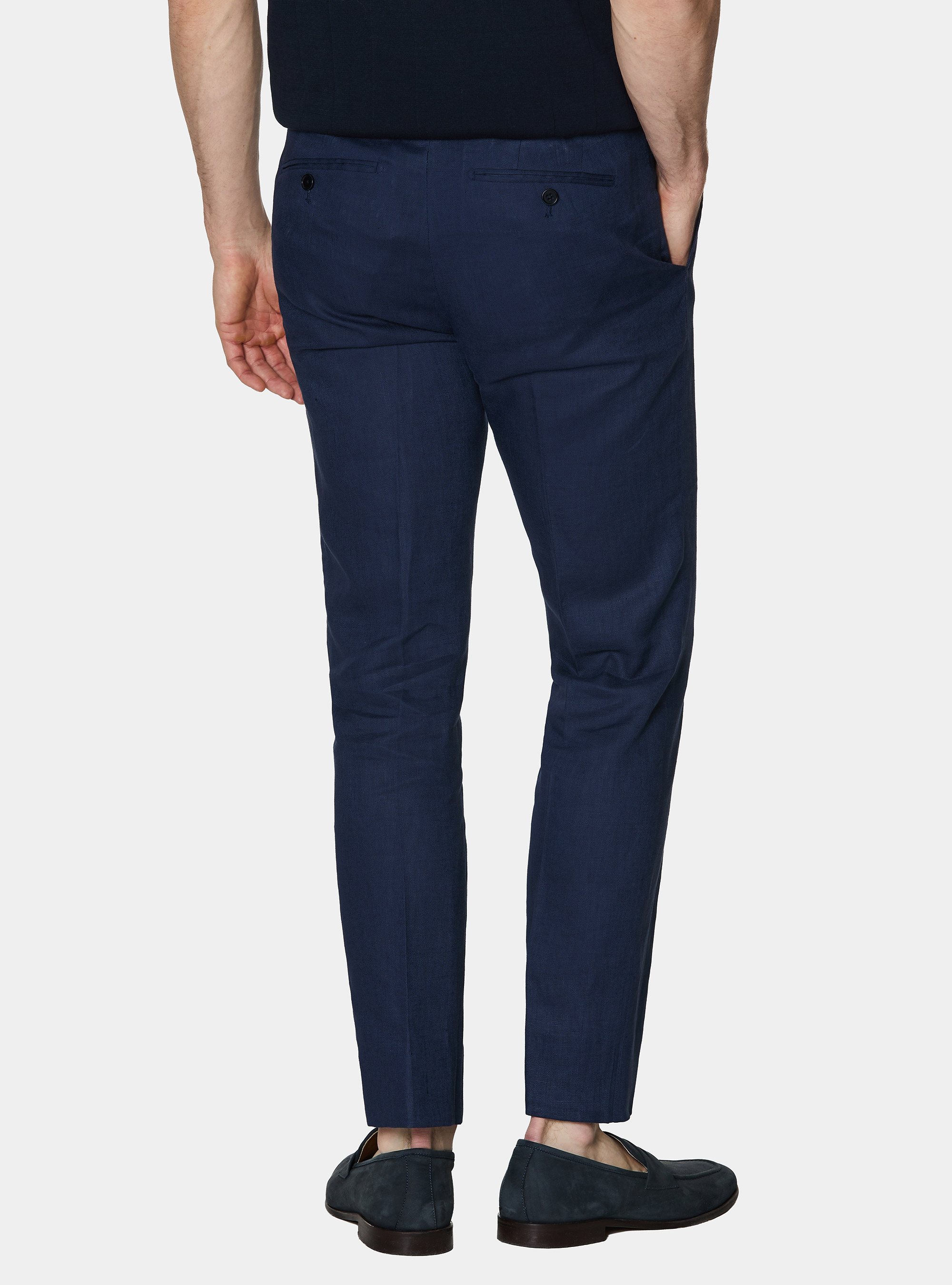 Pure linen suit trousers, BLUE
