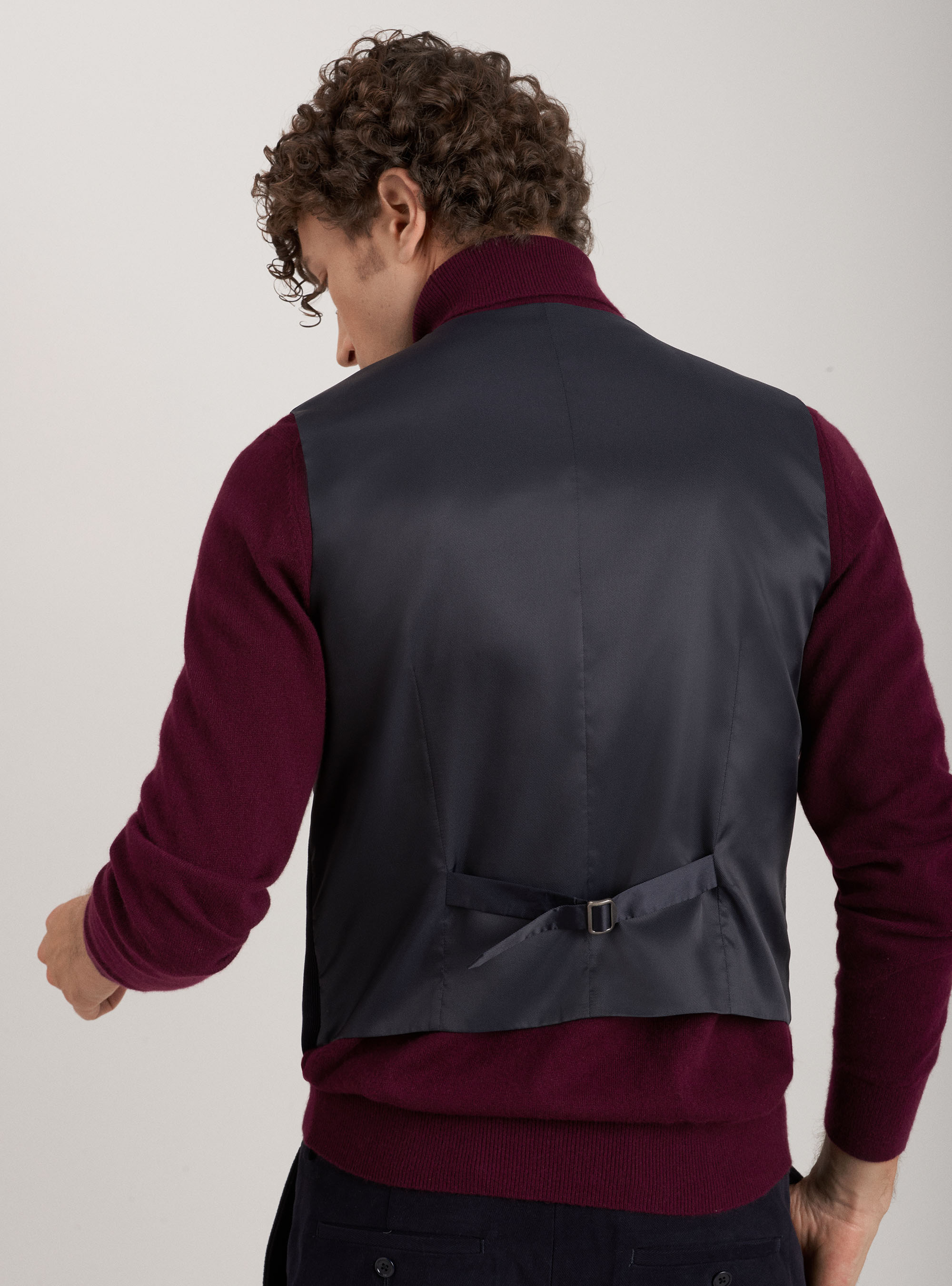 Chaleco de terciopelo de algod&oacute;n a rayas, AZUL MARINO