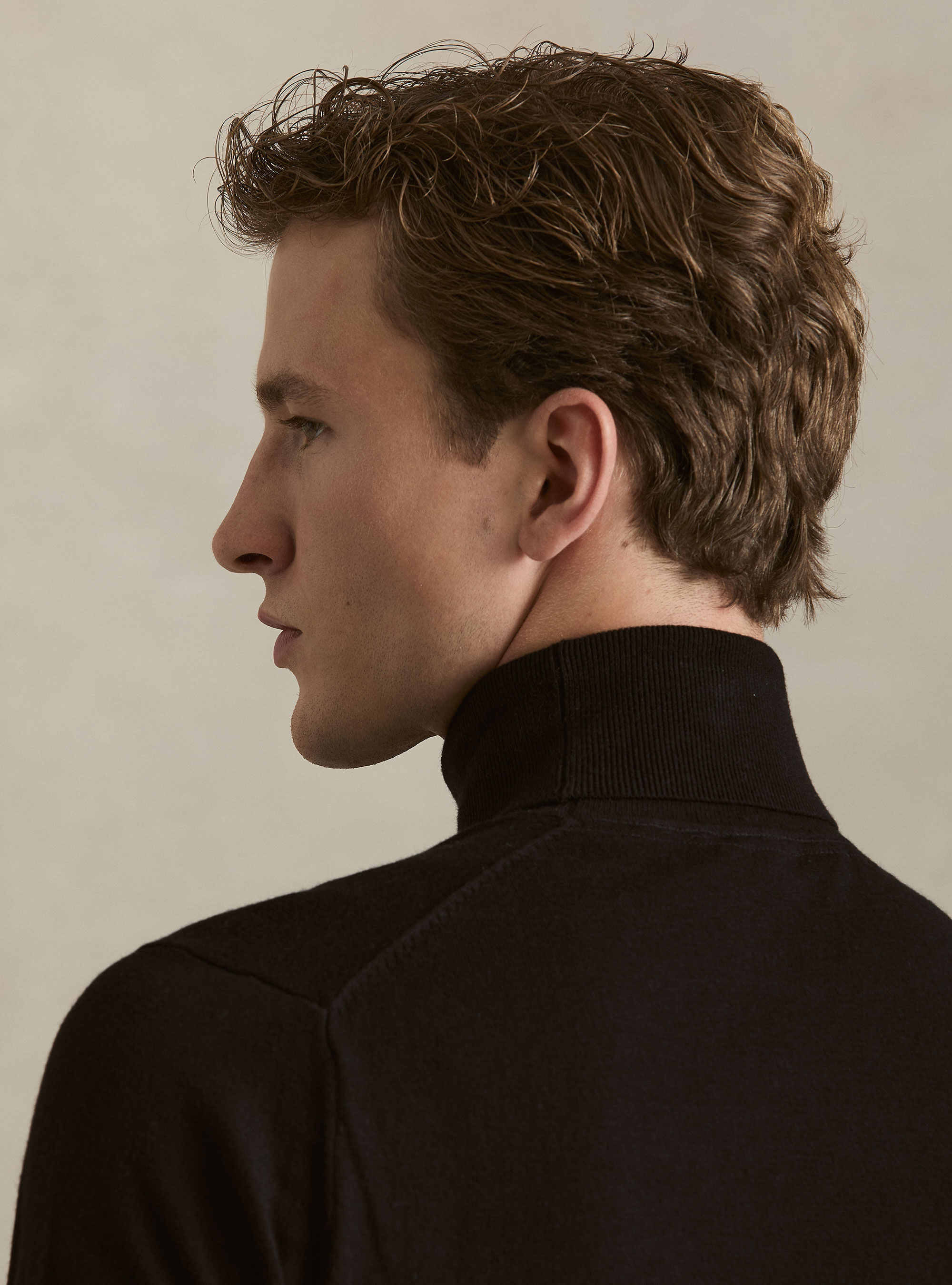 Dolcevita in cotone e cashmere, NERO