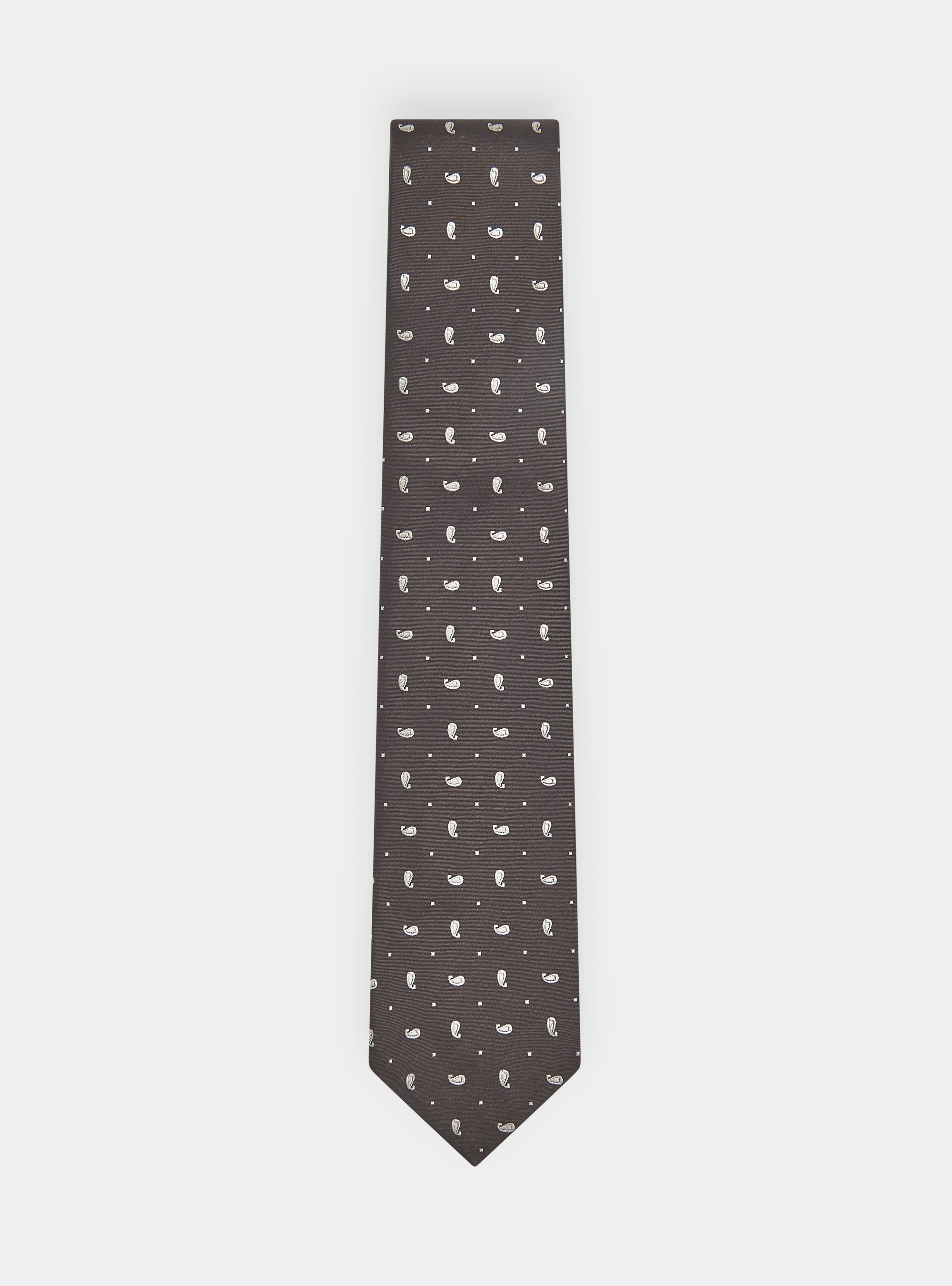 Corbata de seda jacquard, BROWN/ECRU B093