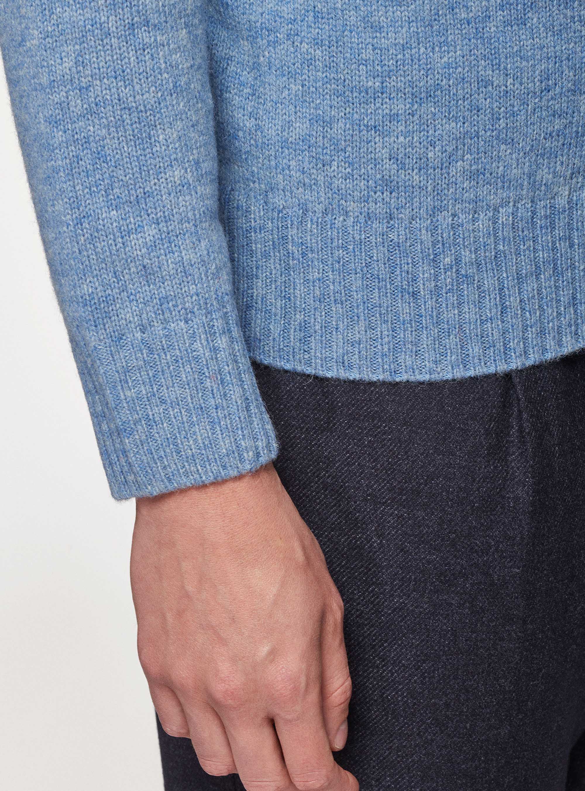 Maglia in pura lana Shetland, AZZURRO