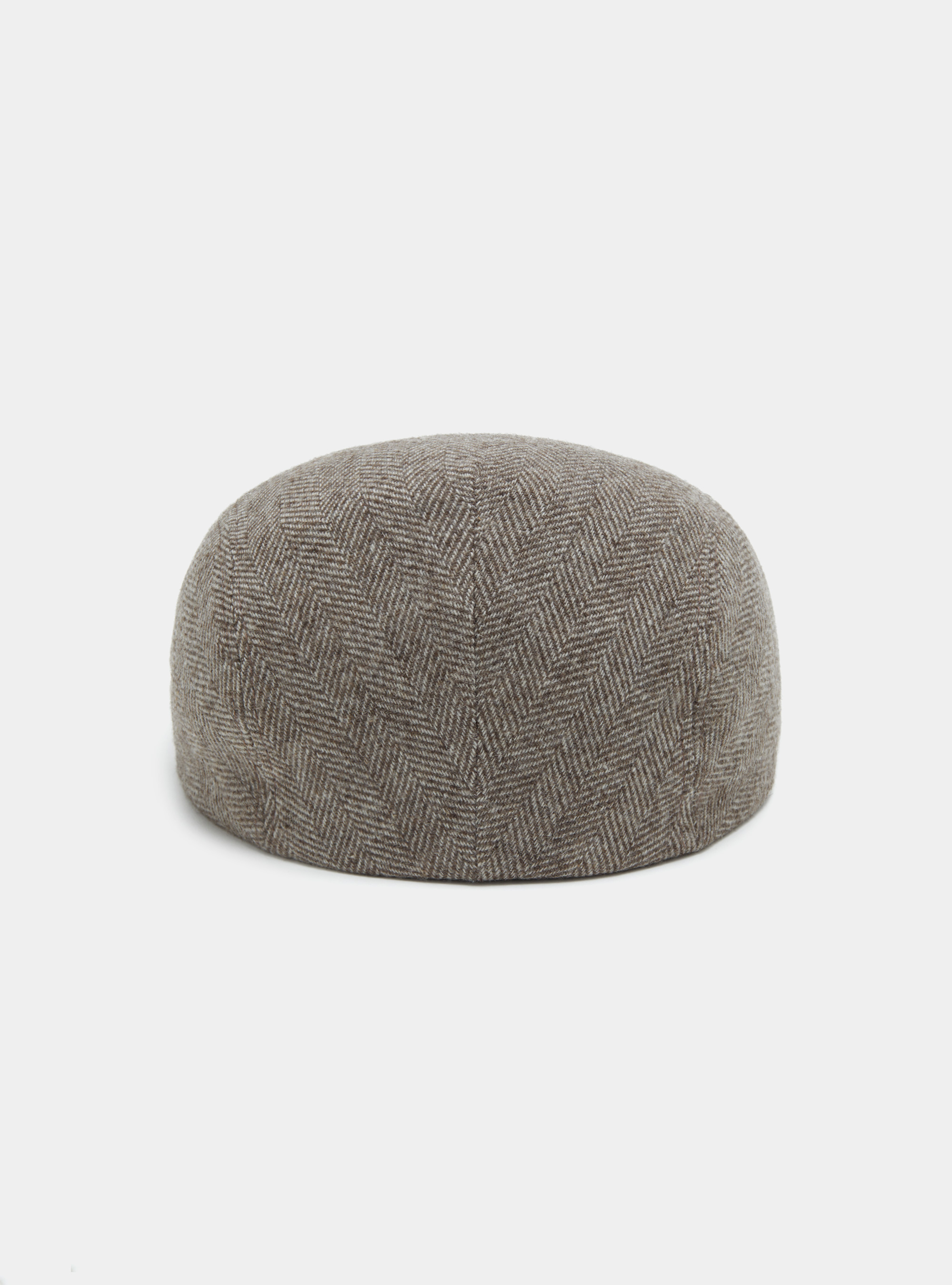 Pure virgin wool and cashmere herringbone flat cap