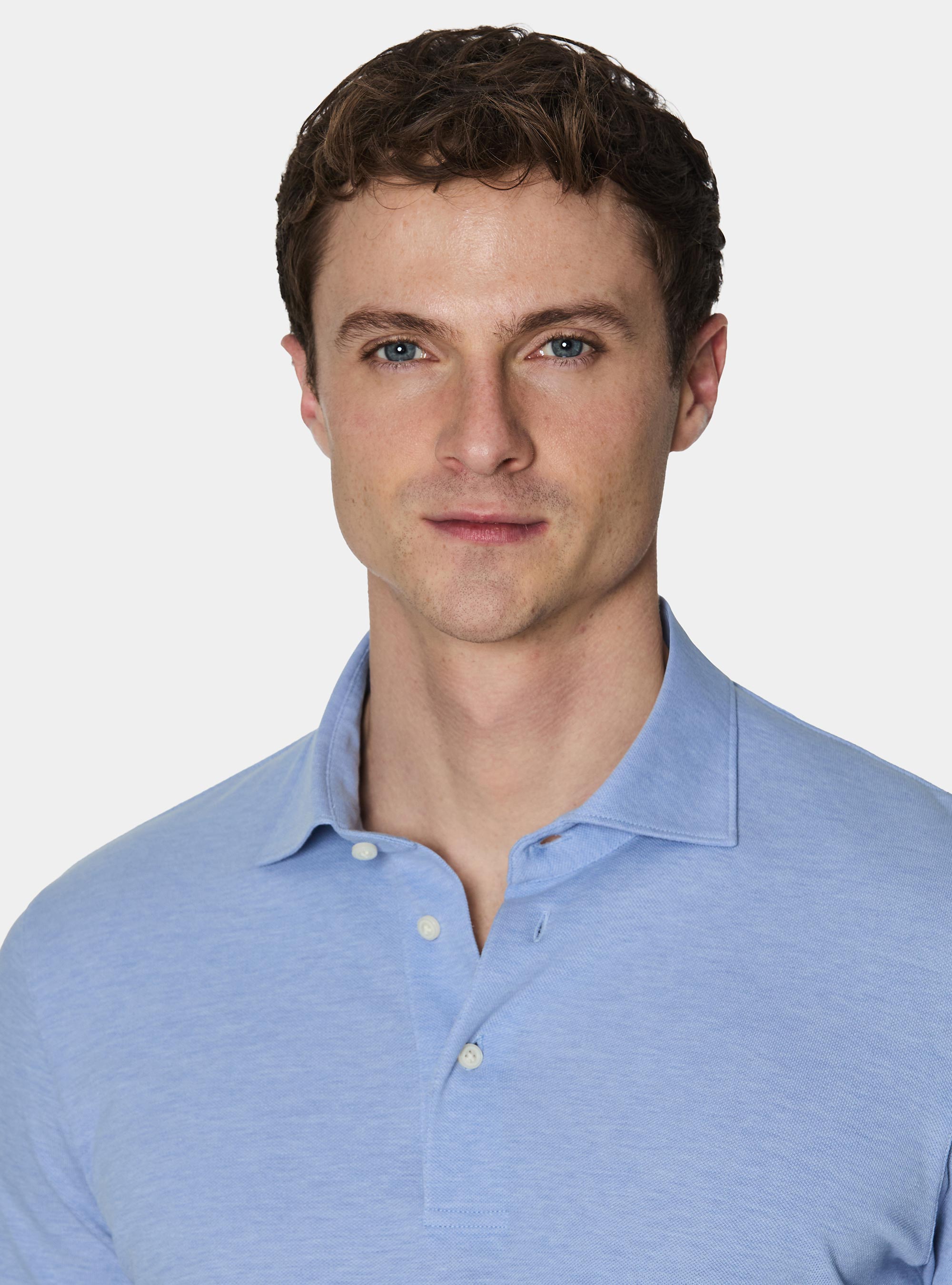 GT01 stretch pique polo shirt, LIGHT BLUE