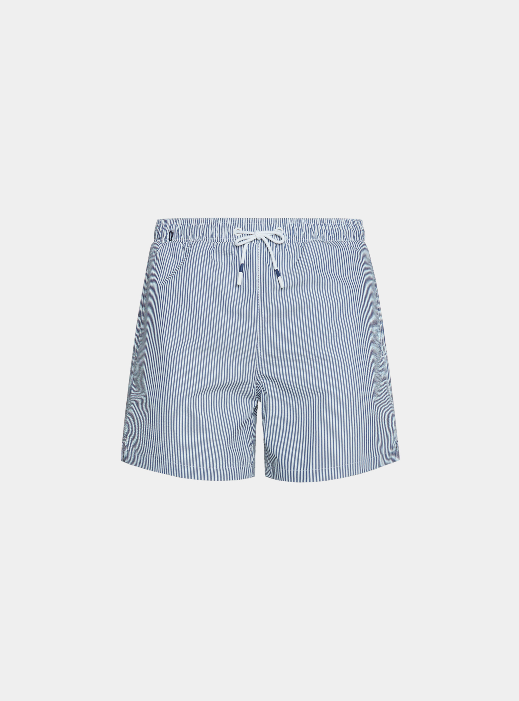 Gestreifter Seersucker-Badeanzug, BLUE 0241C