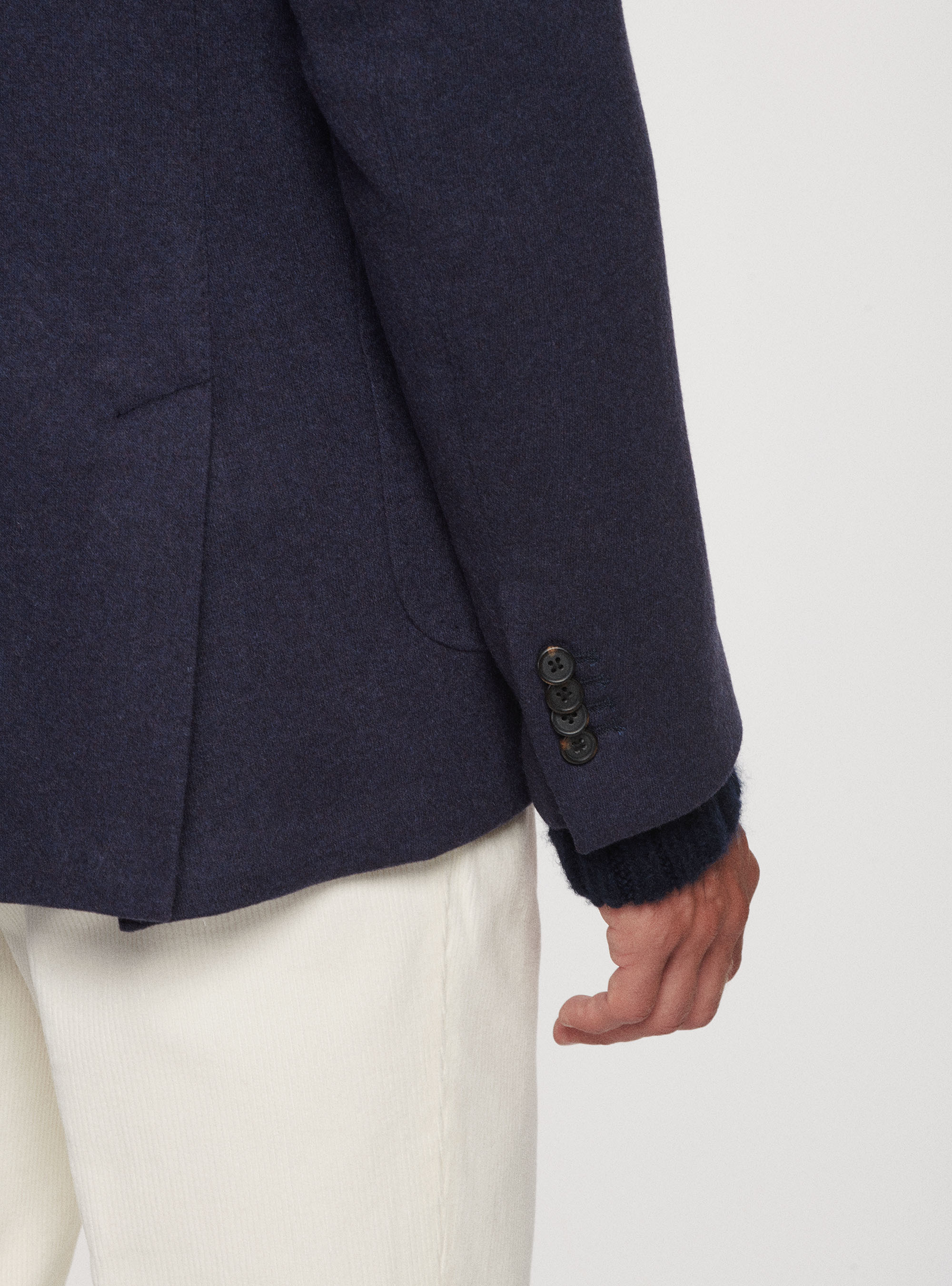 Giacca sfoderata in pura lana, BLU NAVY