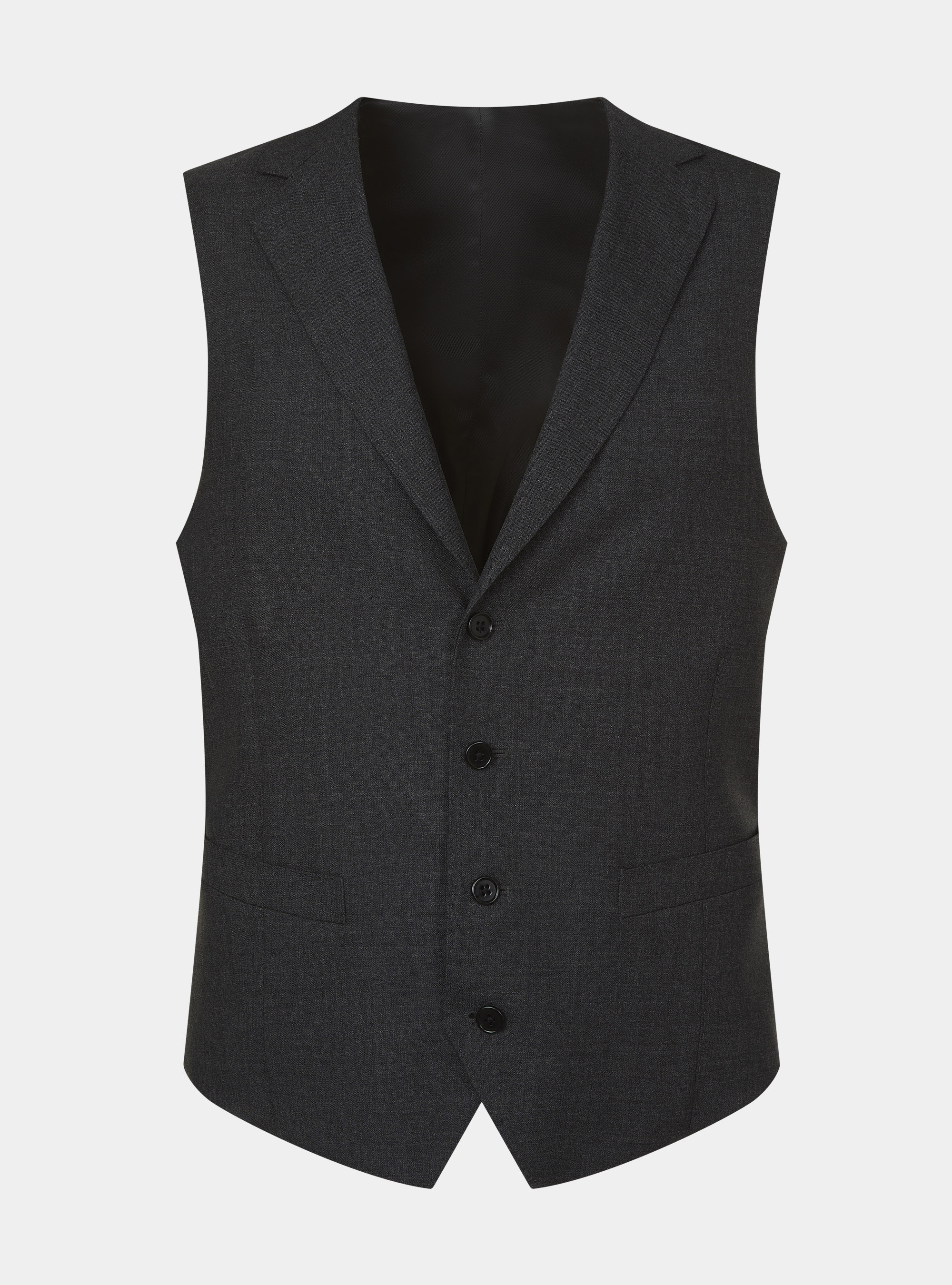 Gilet in pura lana Vitale Barberis Canonico, ASFALTO