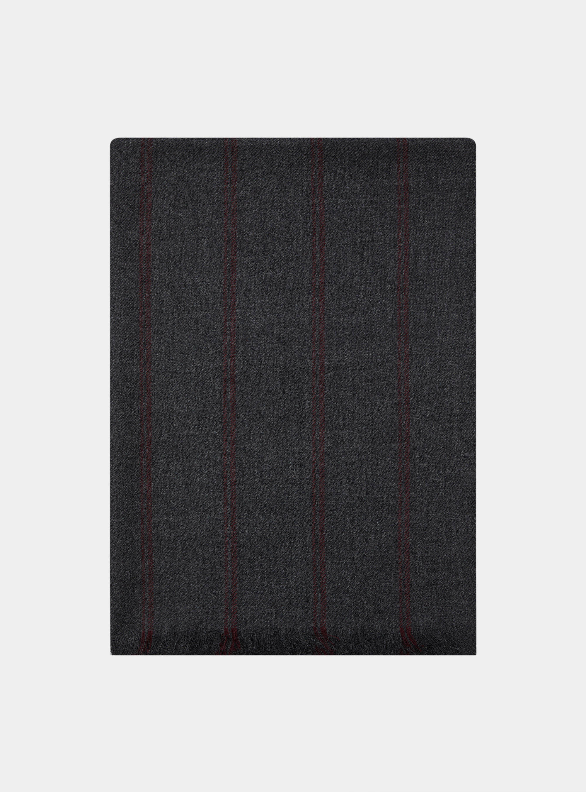 Sciarpa in lana a righe, ASFALTO