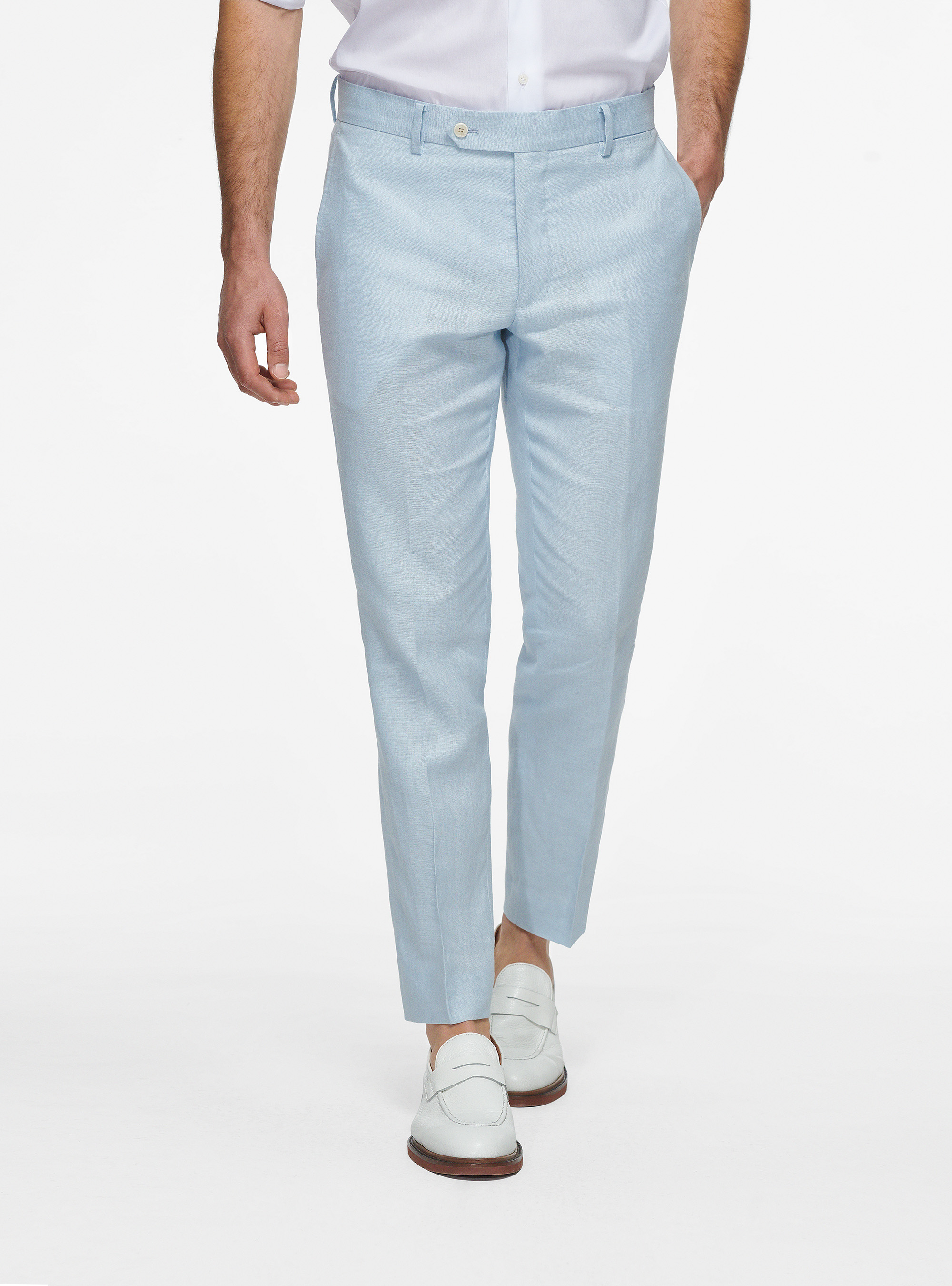 Pantalon en lin pur, BLEU CIEL