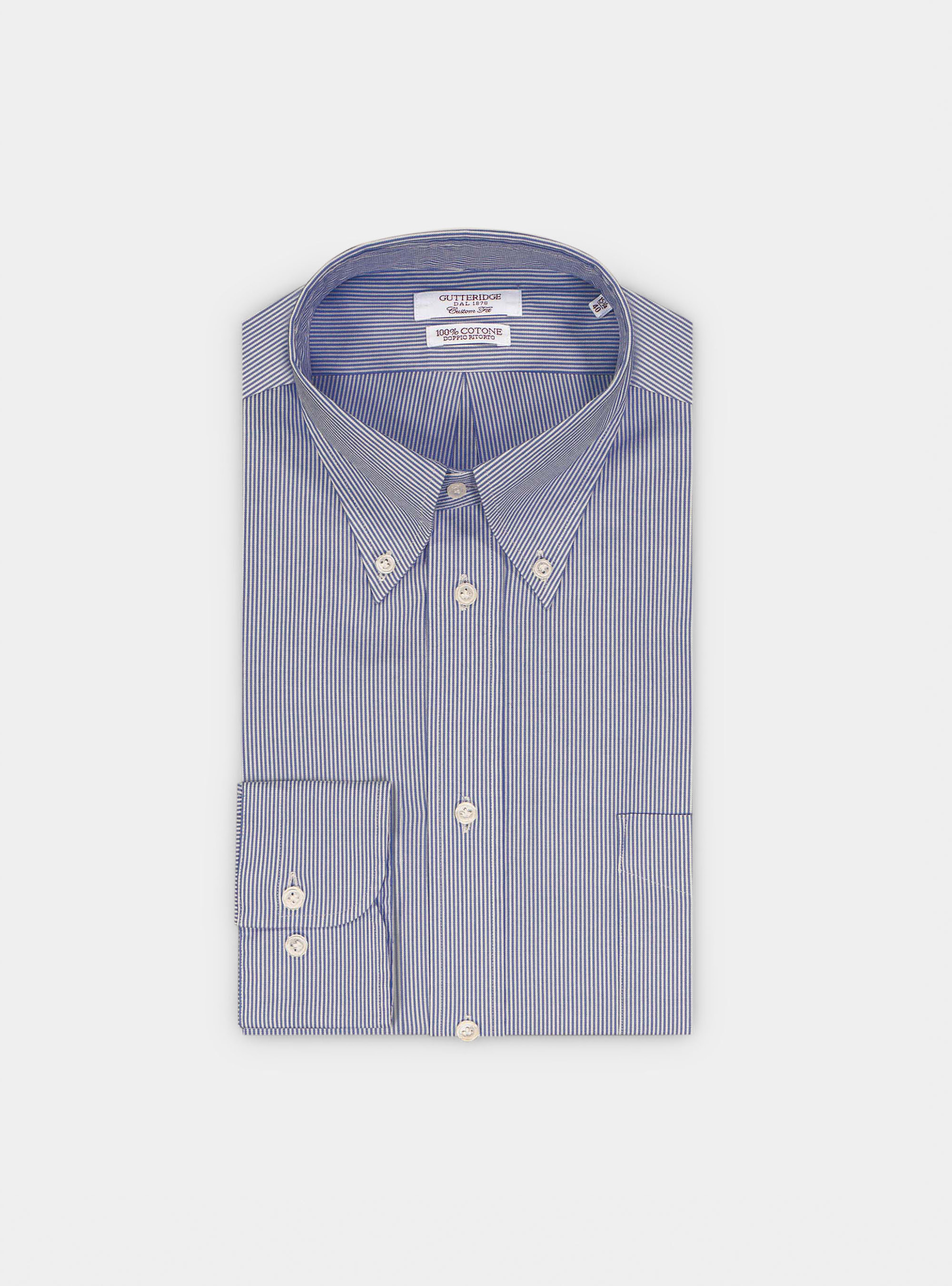 Oxford striped Custom button down collar shirt, BLUE