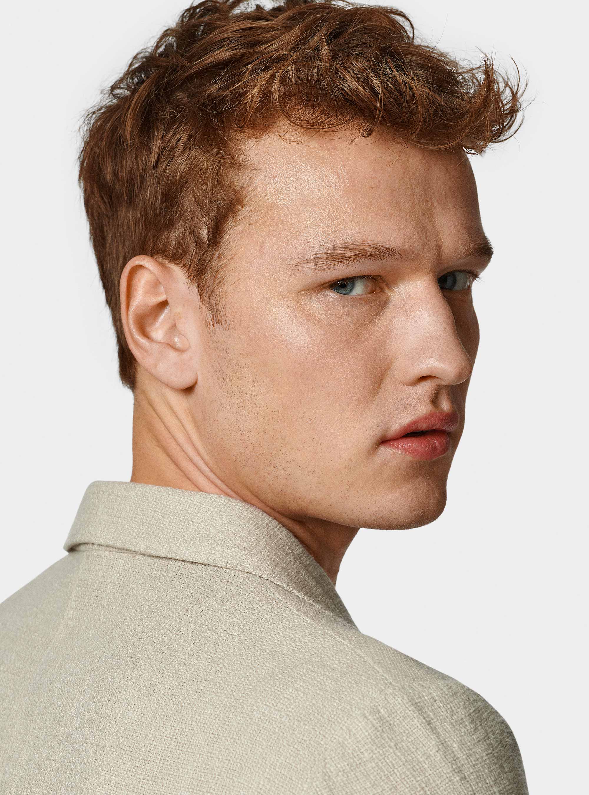 Veste en cr&ecirc;pe de lin, SABLE