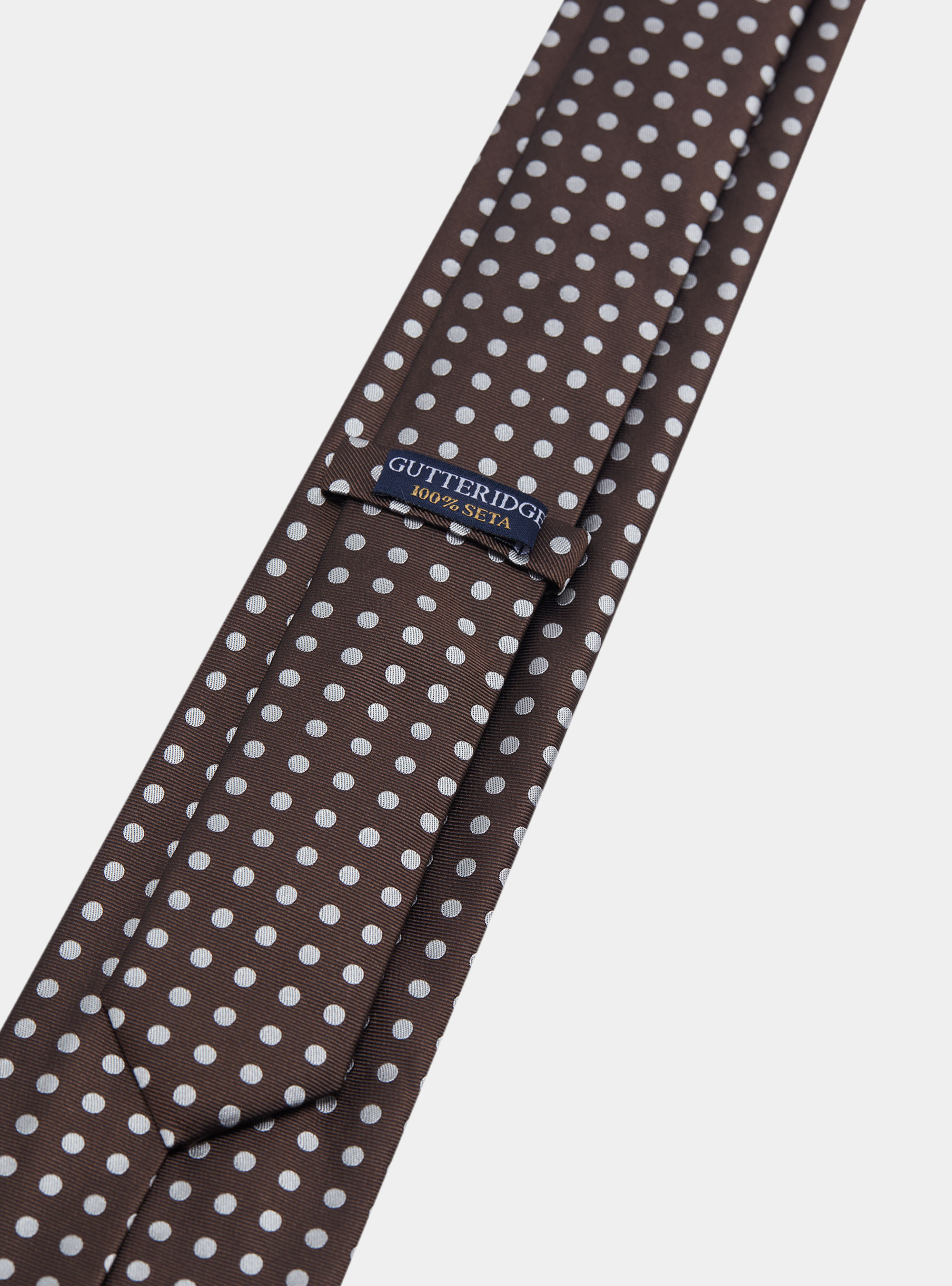 Jacquard silk polka dot tie, BROWN